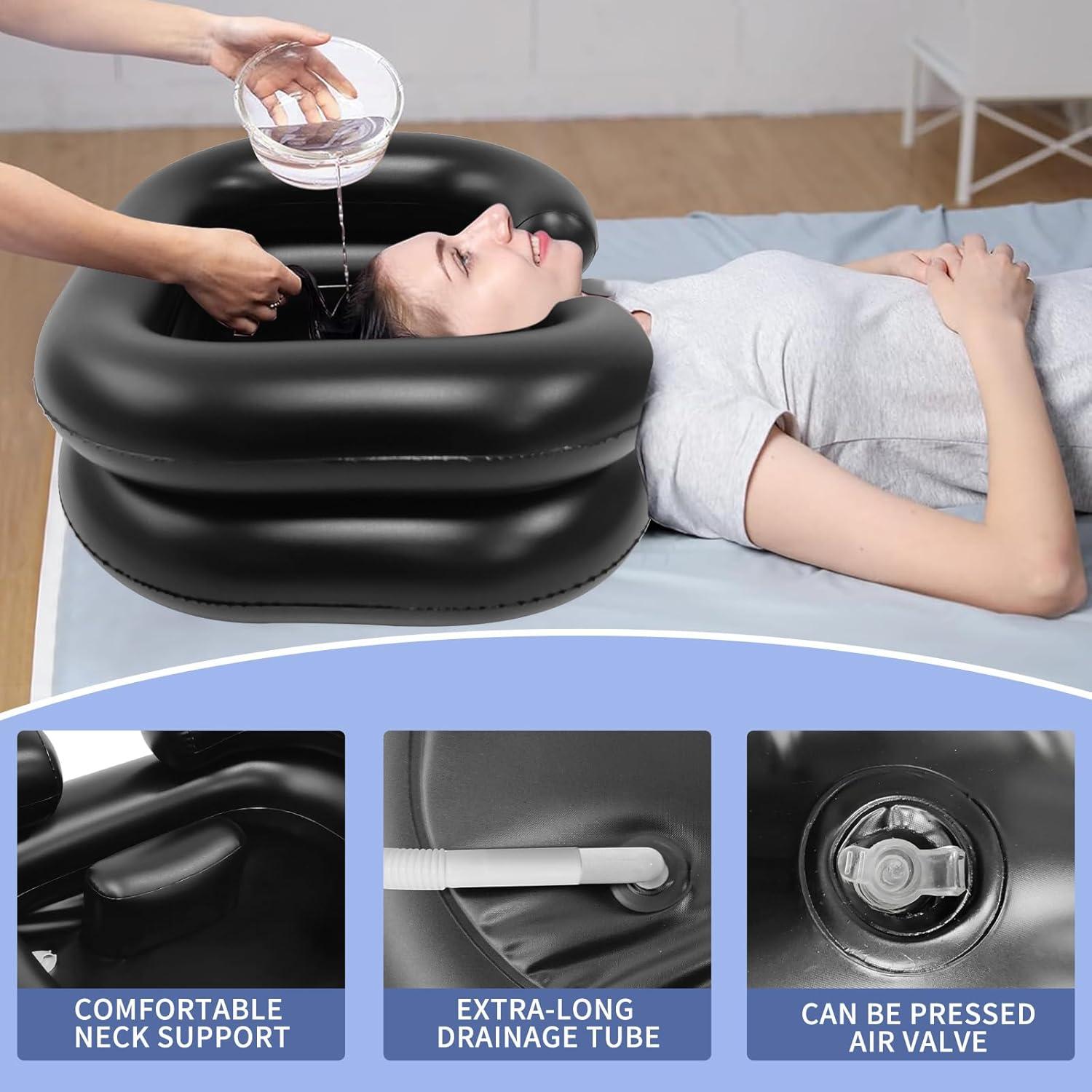 Basin Inflable para Lavado de Cabello RxylveTC - Negro, 62x52.8 cm