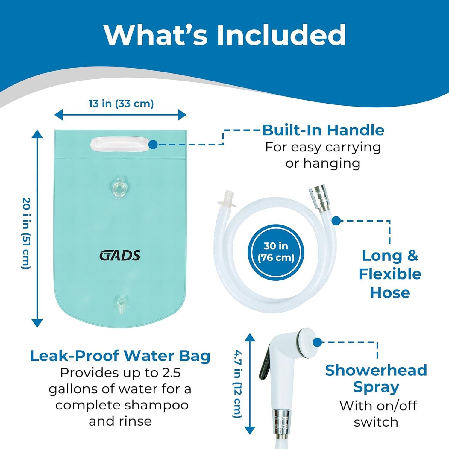 Estación de Lavado de Cabello Portátil GADS 2.5 Galones Azul