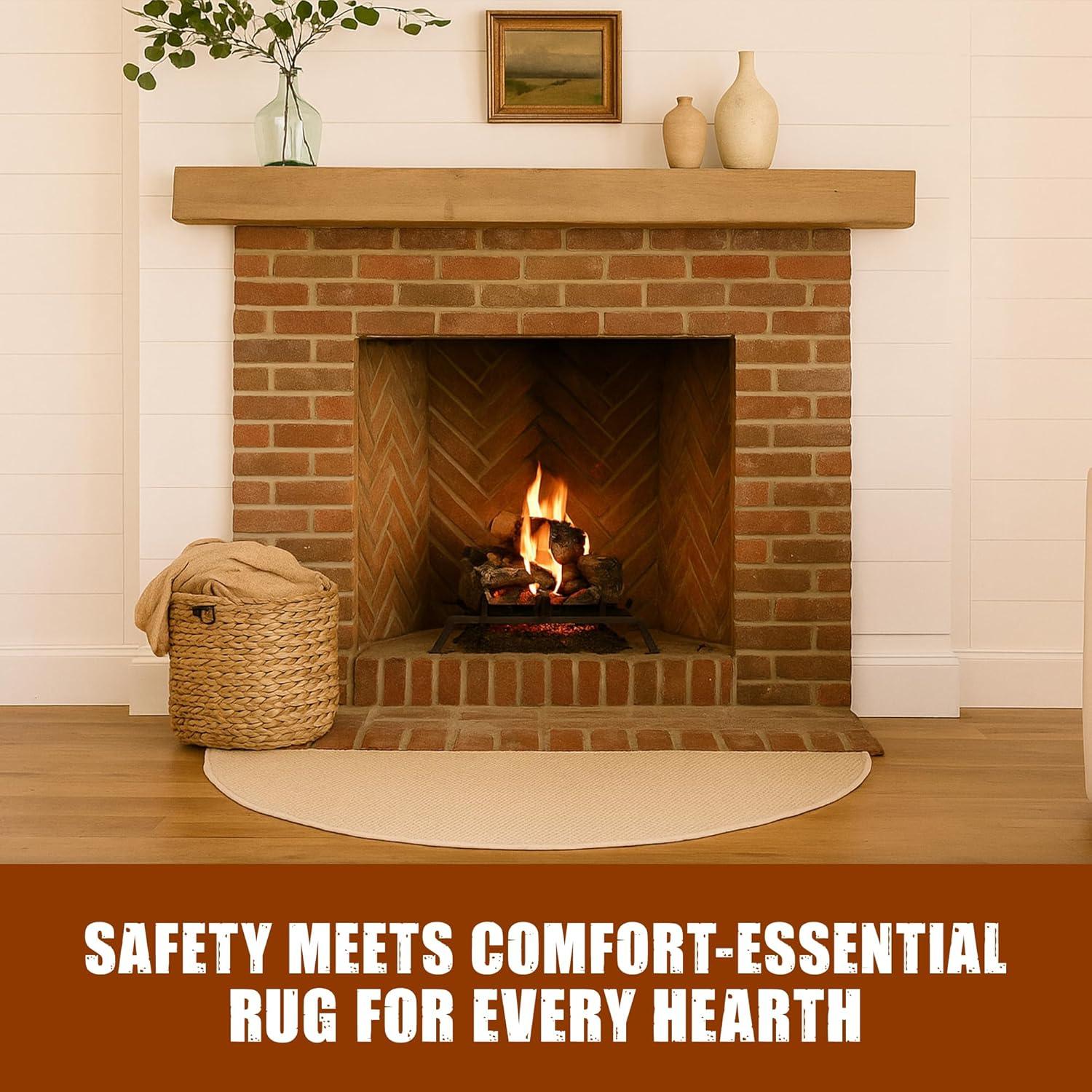 Alfombra Semicircular a Prueba de Fuego Woodeze 0.91x1.83m