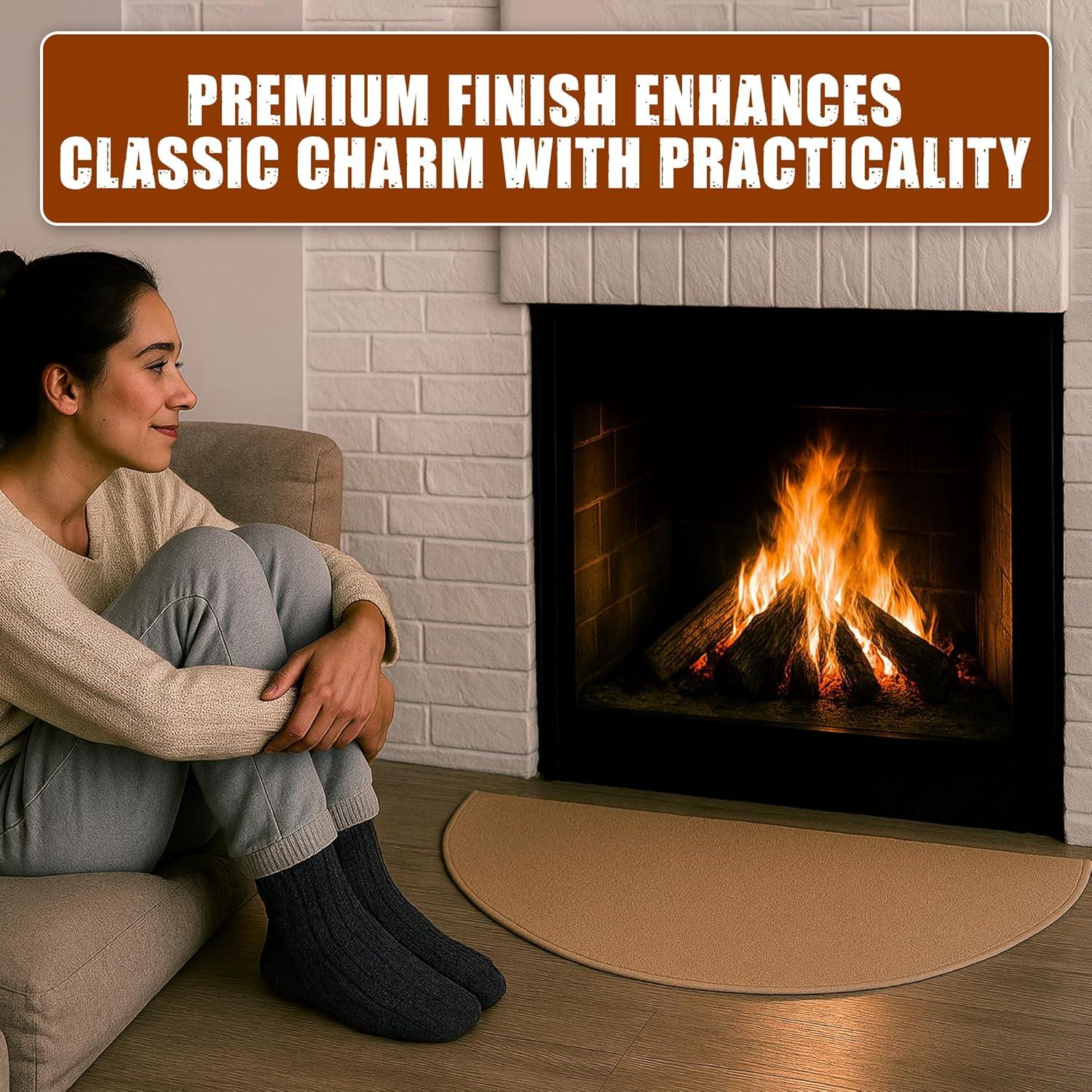 Alfombra Semicircular a Prueba de Fuego Woodeze 0.91x1.83m