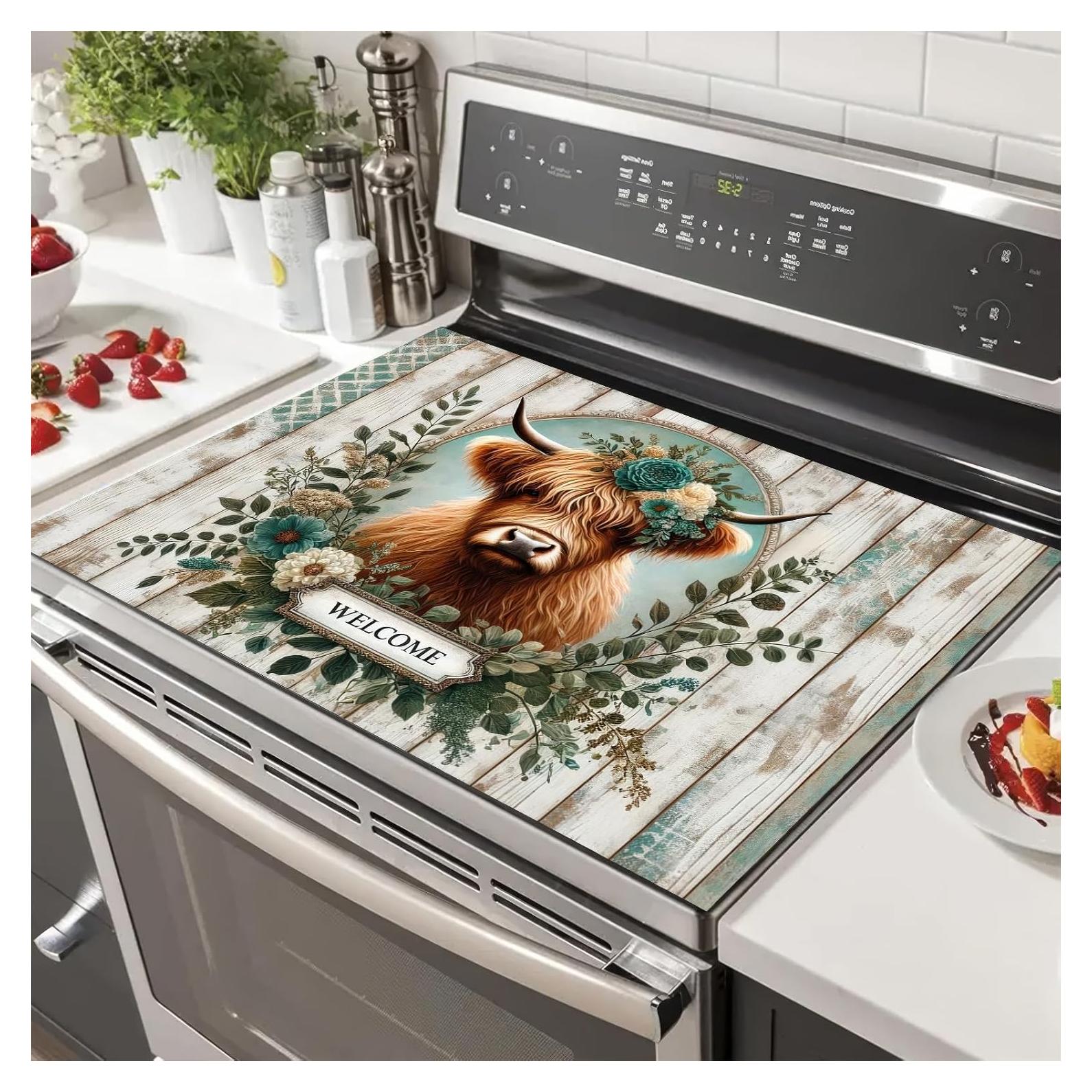 Cubierta de Estufa Eléctrica HOMETITUTE 71x51 cm Vaca Decorativa