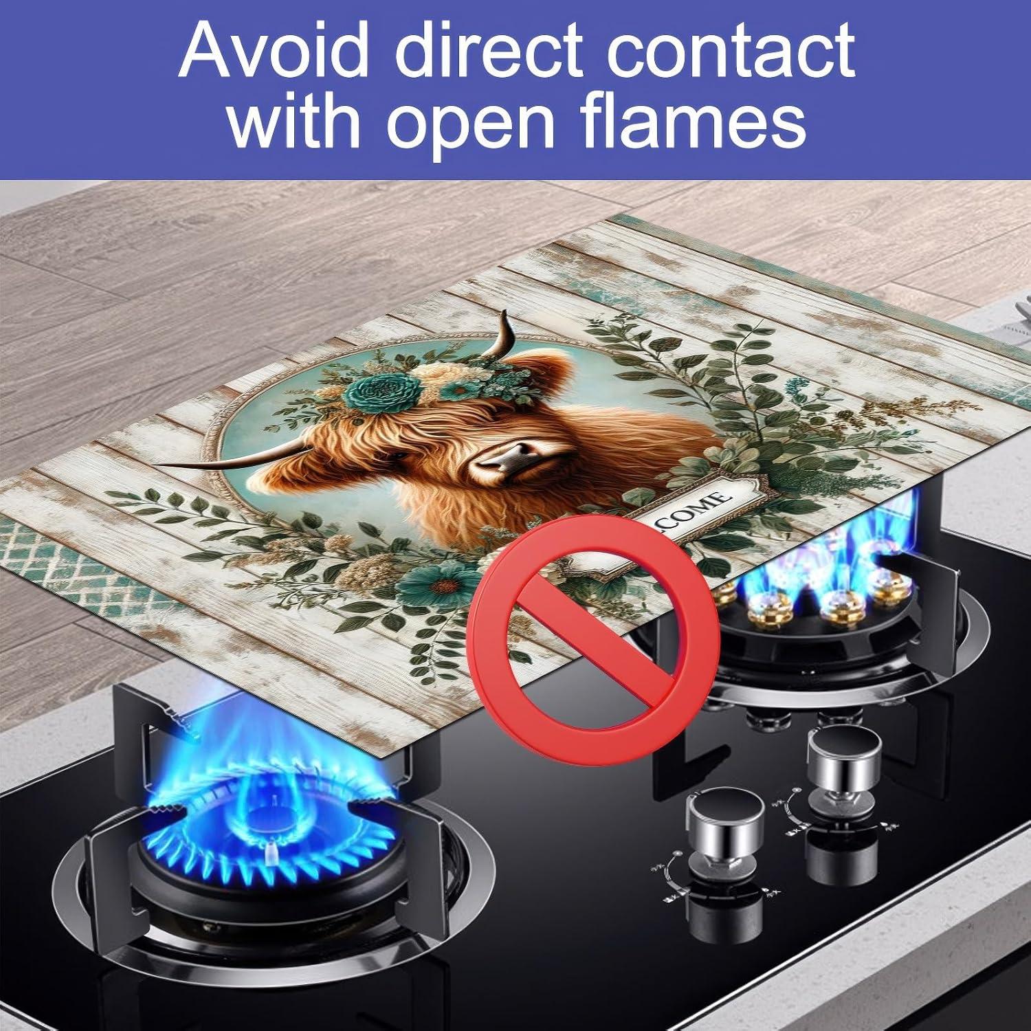 Cubierta de Estufa Eléctrica HOMETITUTE 71x51 cm Vaca Decorativa