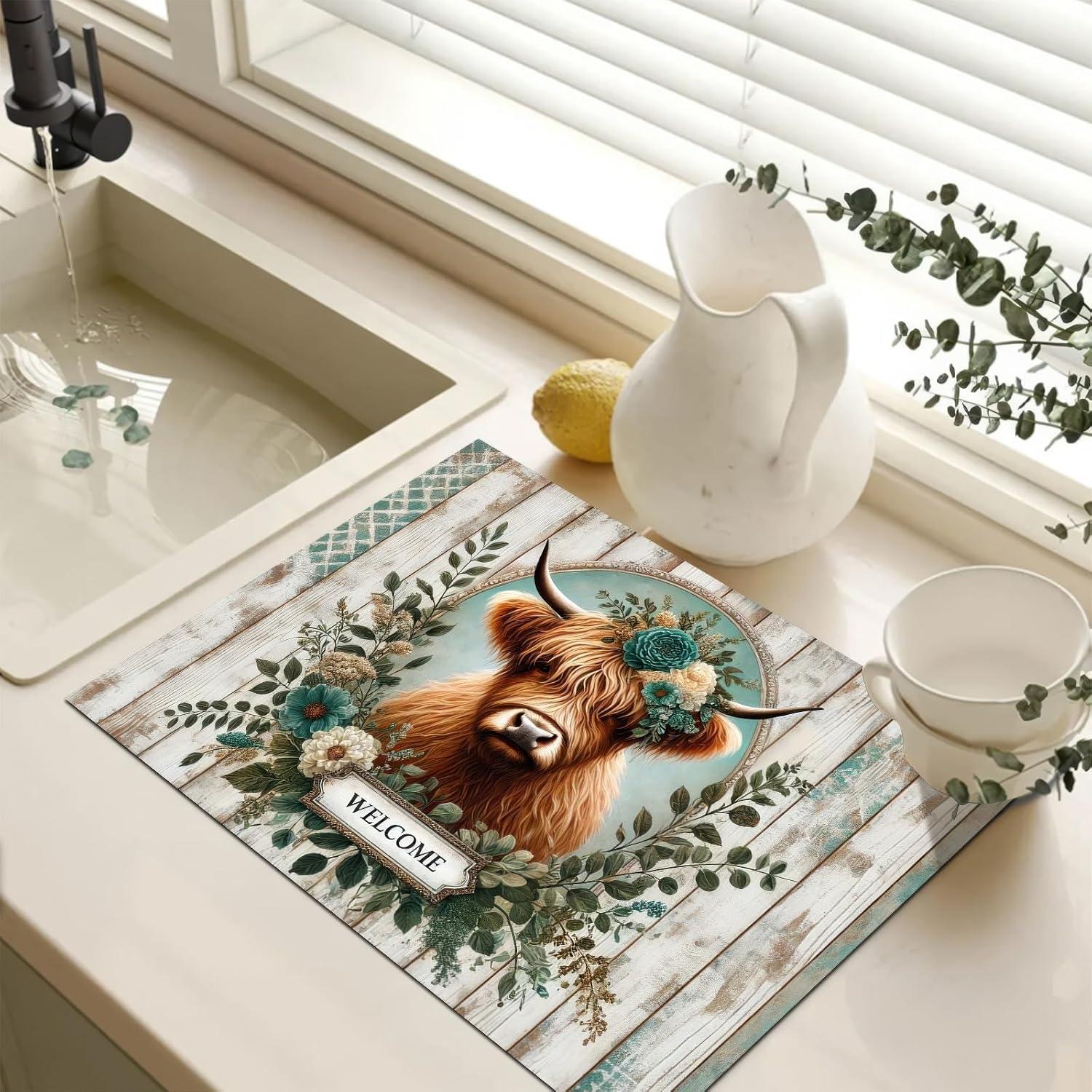 Cubierta de Estufa Eléctrica HOMETITUTE 71x51 cm Vaca Decorativa