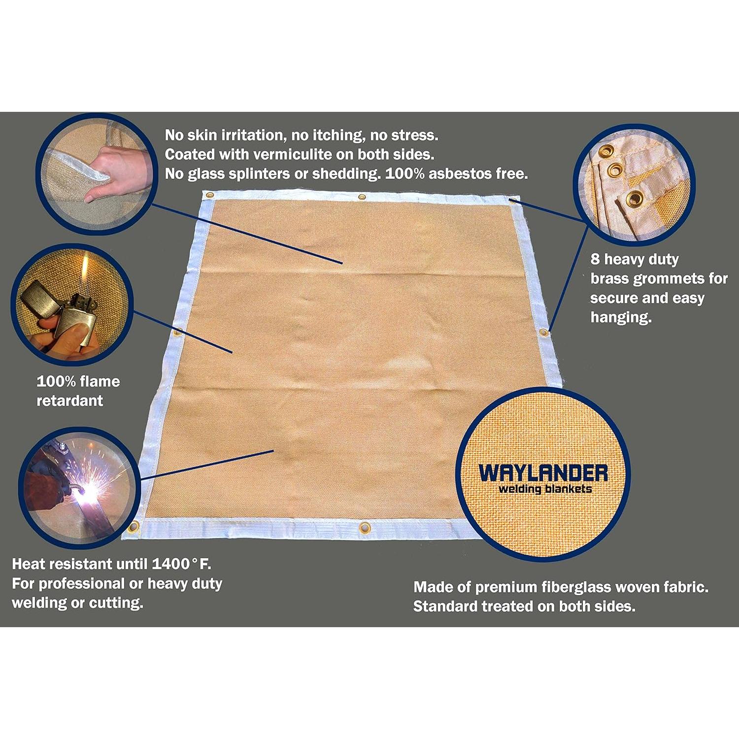 Manta de Soldadura Ignífuga Waylander 0.91x0.91m Amarilla
