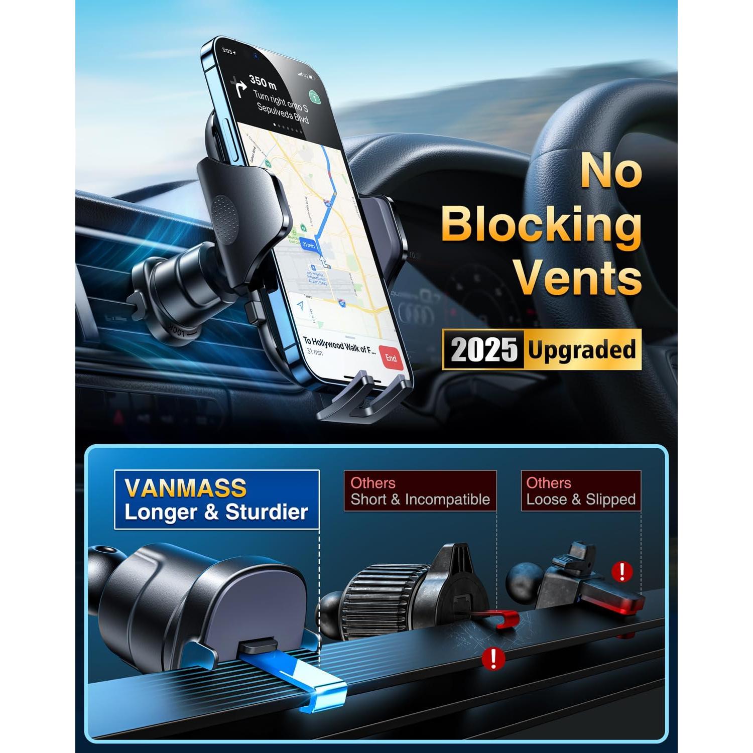 Soporte para Teléfono de Auto VANMASS 2025 Grado Militar