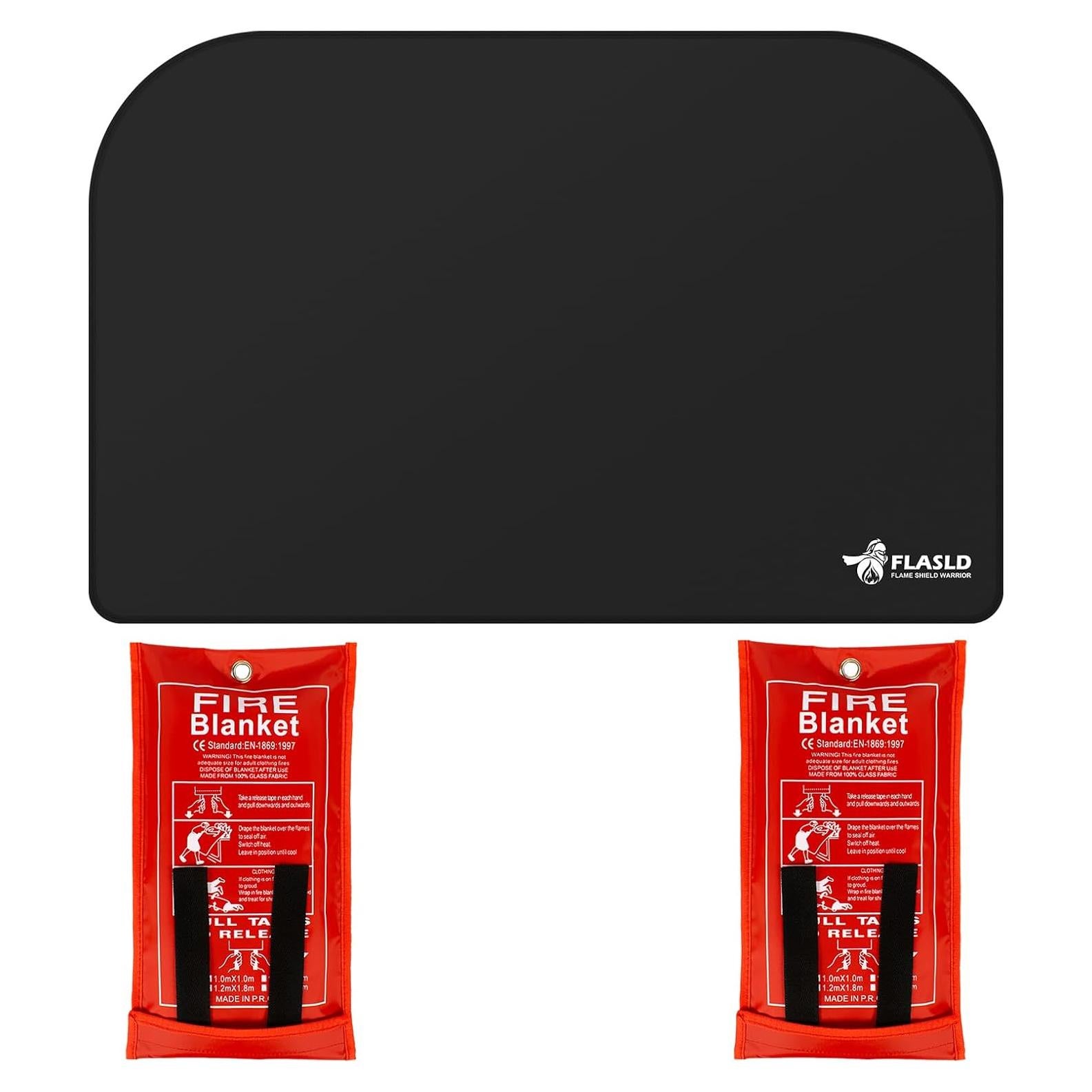 Alfombra de chimenea ignífuga FLASLD media luna fibra vidrio