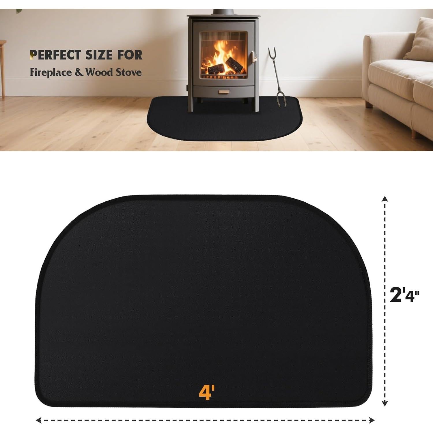 Alfombra Ignífuga para Chimenea TOHONFOO 0.71x1.22m Antideslizante
