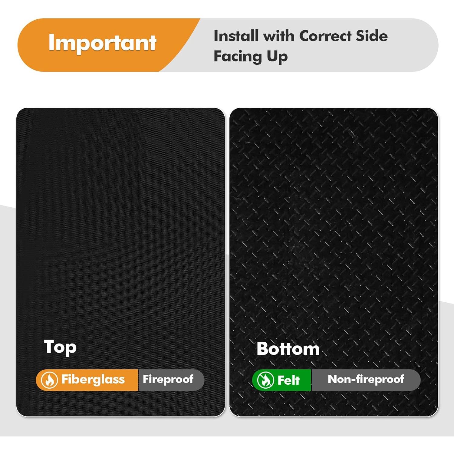 Alfombra Ignífuga para Chimenea TOHONFOO 0.71x1.22m Antideslizante