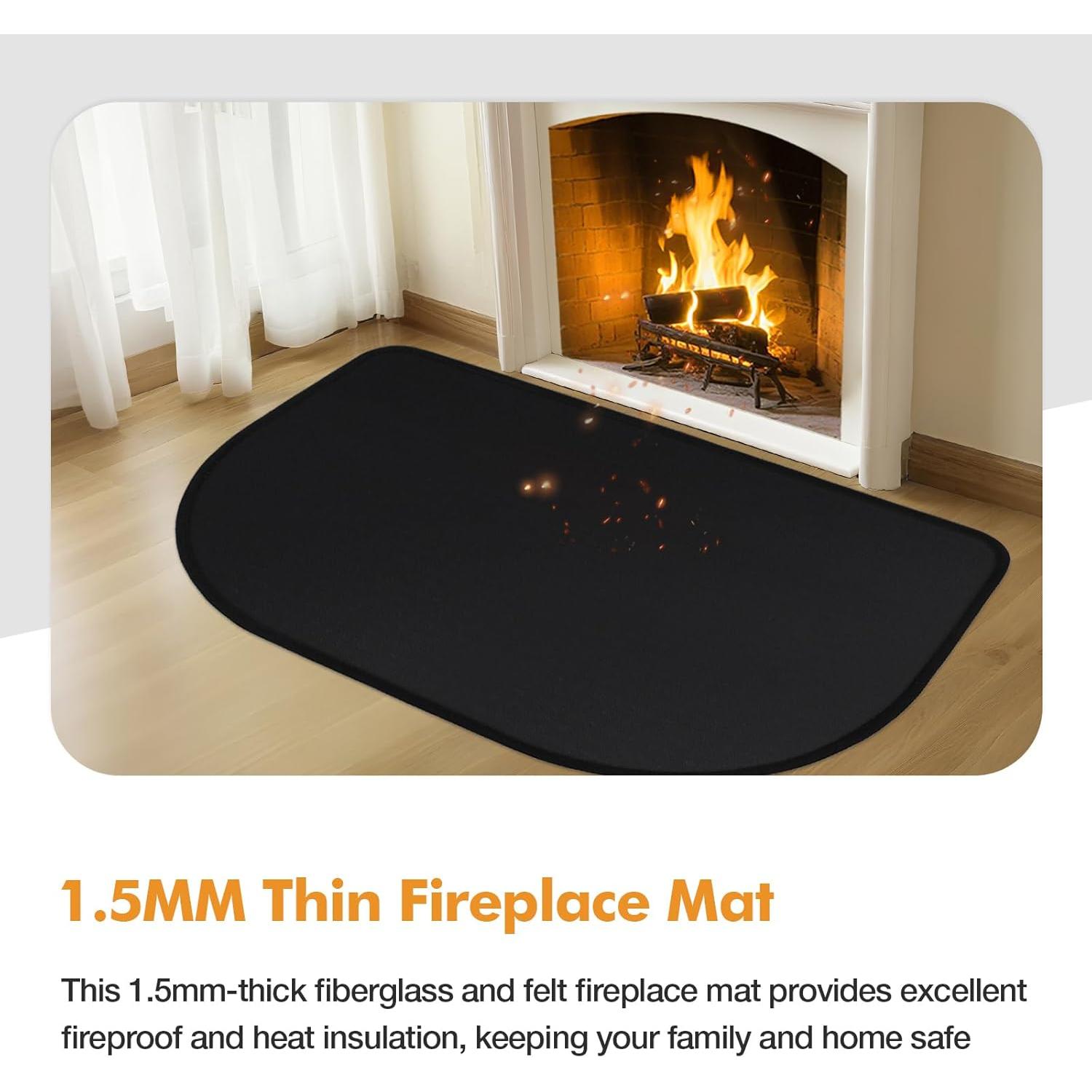 Alfombra Ignífuga para Chimenea TOHONFOO 0.71x1.22m Antideslizante