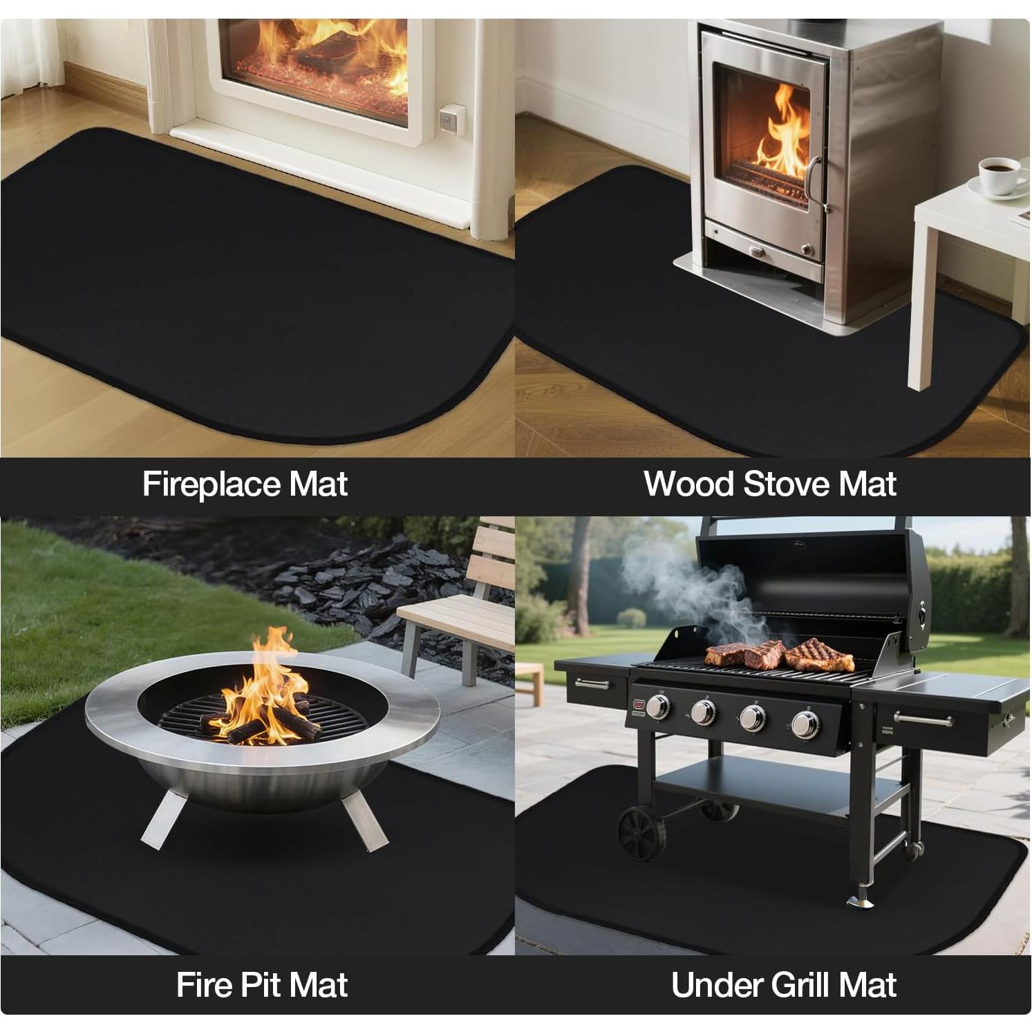 Alfombra Ignífuga para Chimenea TOHONFOO 0.71x1.22m Antideslizante