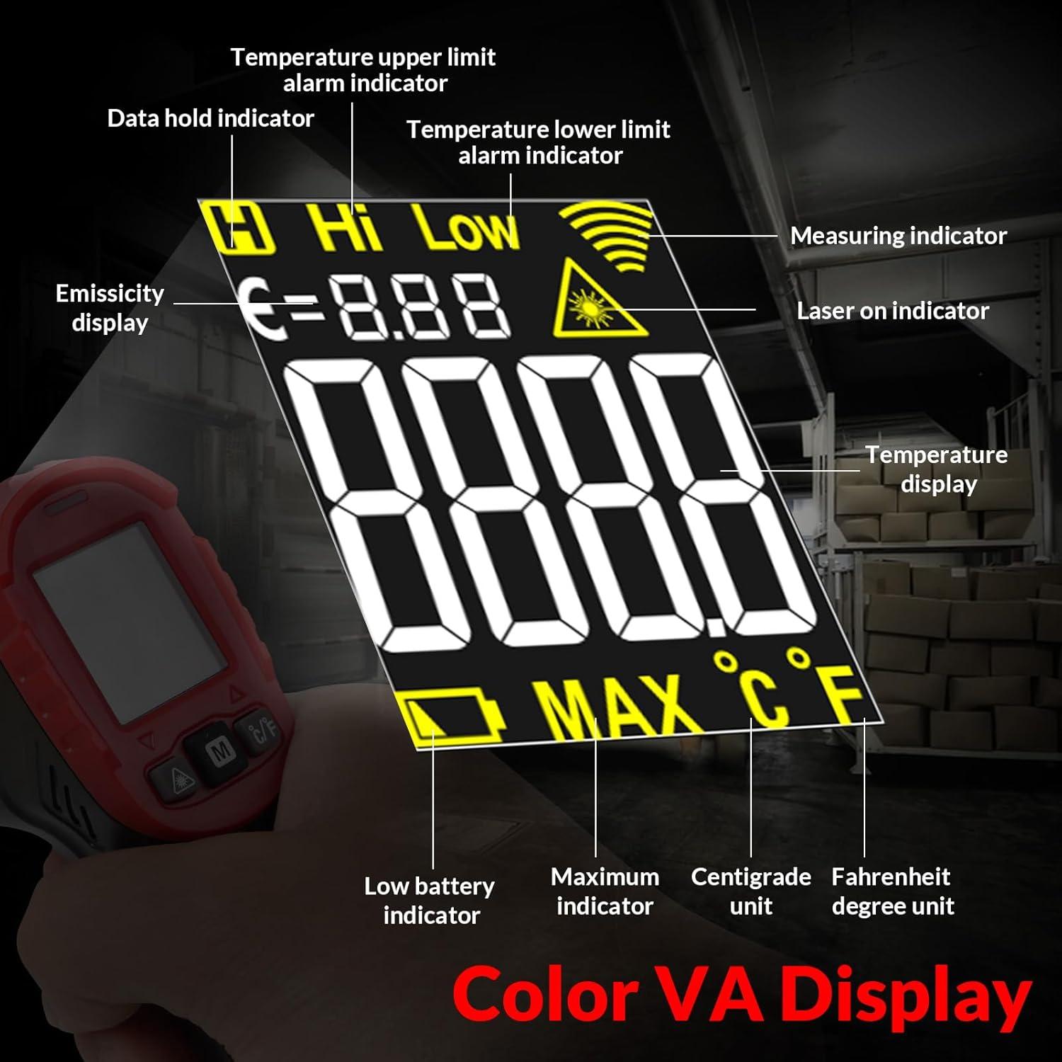 Pistola Termómetro Infrarrojo WGGE WG-127B -50°C a 600°C