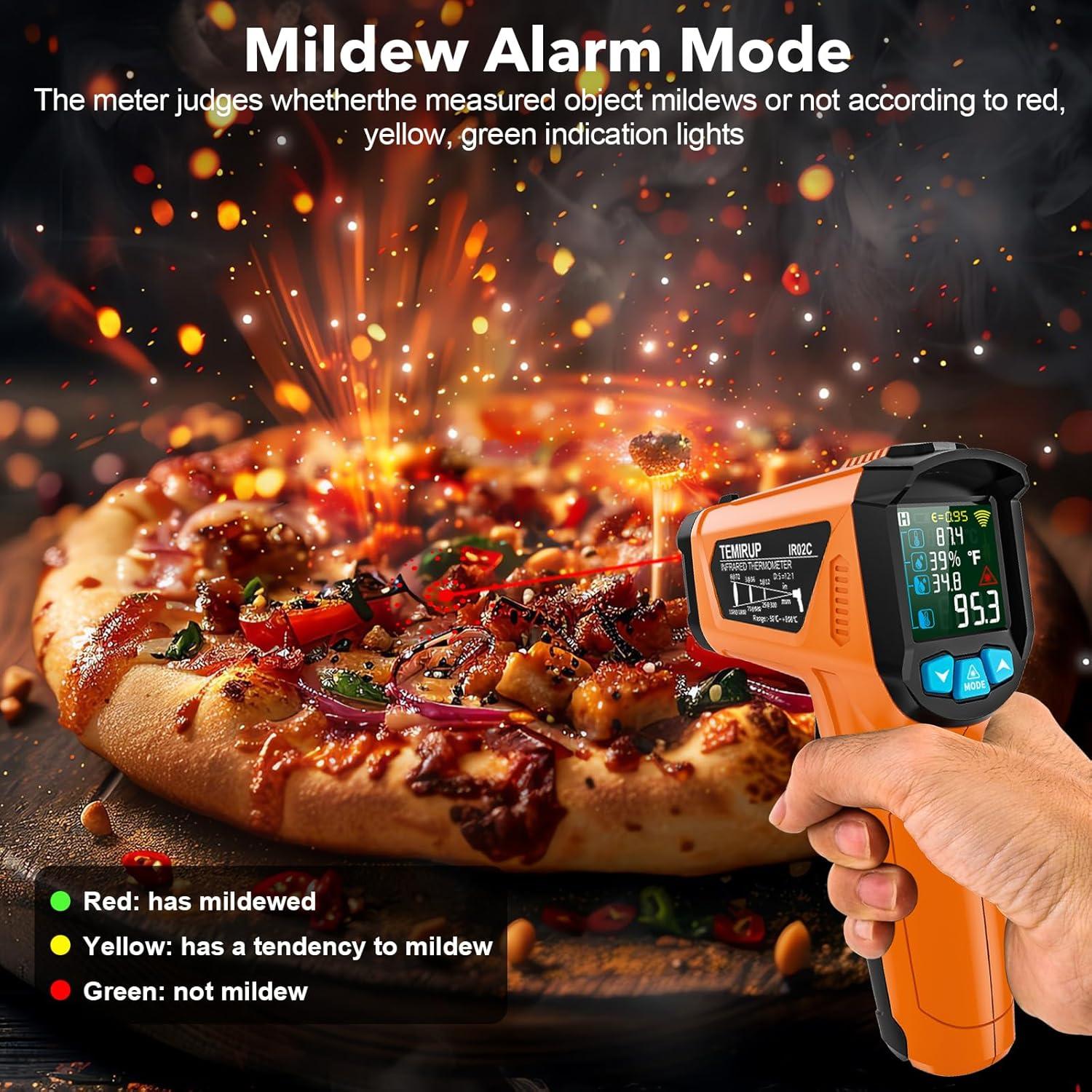 Pistola Termómetro Infrarrojo TEMIRUP -50°C a 800°C LCD Color