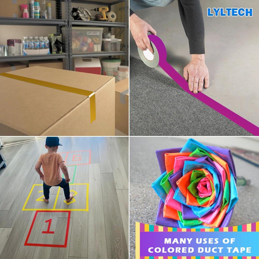 Cinta adhesiva LYLTECH 8 rollos colores 3.81 cm x 20.12 m