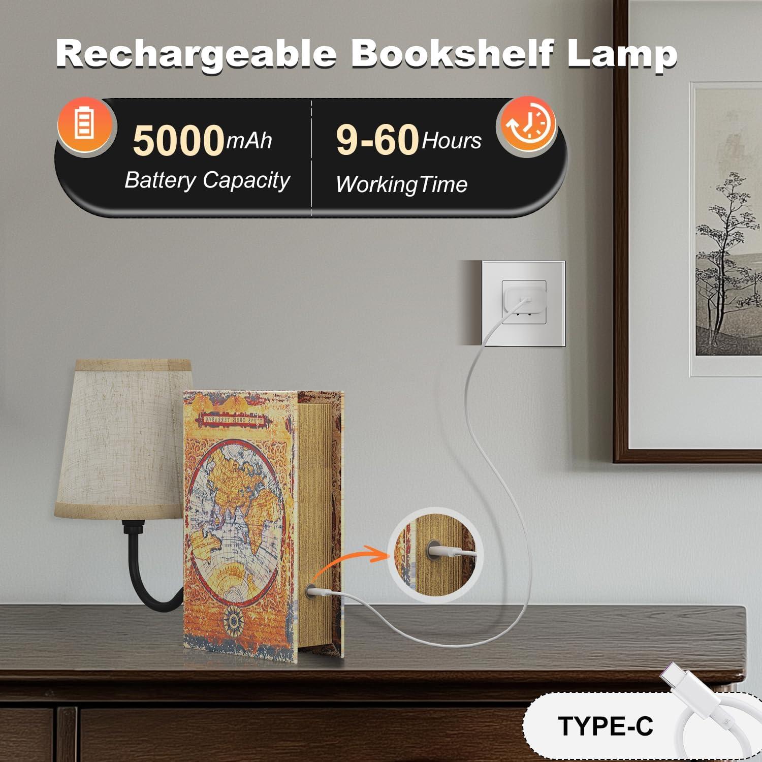 Lámpara de Estante Vintage FUNTAPHANTA Recargable 5000mAh