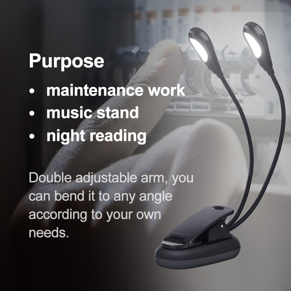 Luz de Lectura LED Ajustable con Clip RiToEasysports 29cm