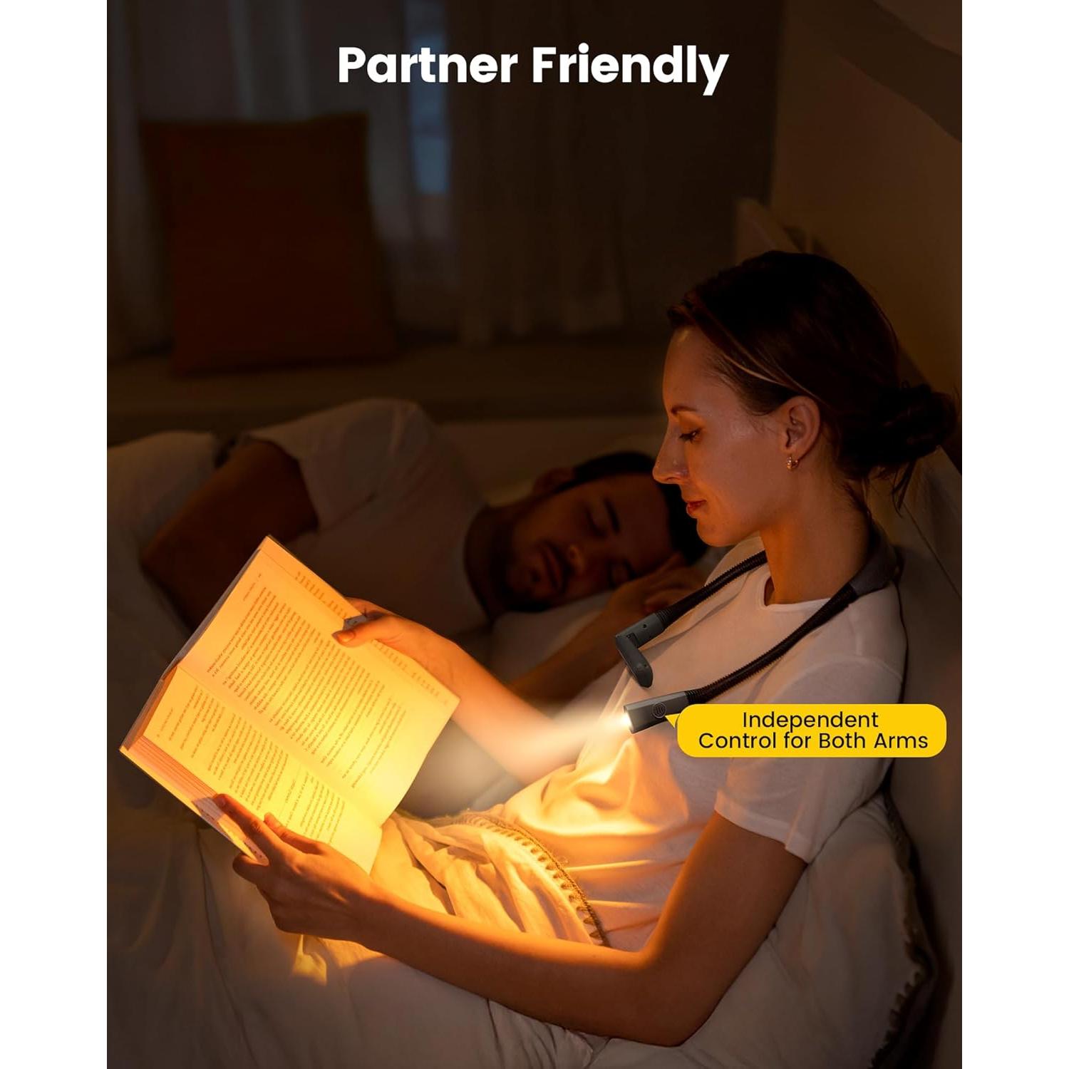 Luz de lectura recargable Glocusent A38, 100 horas, 5 colores