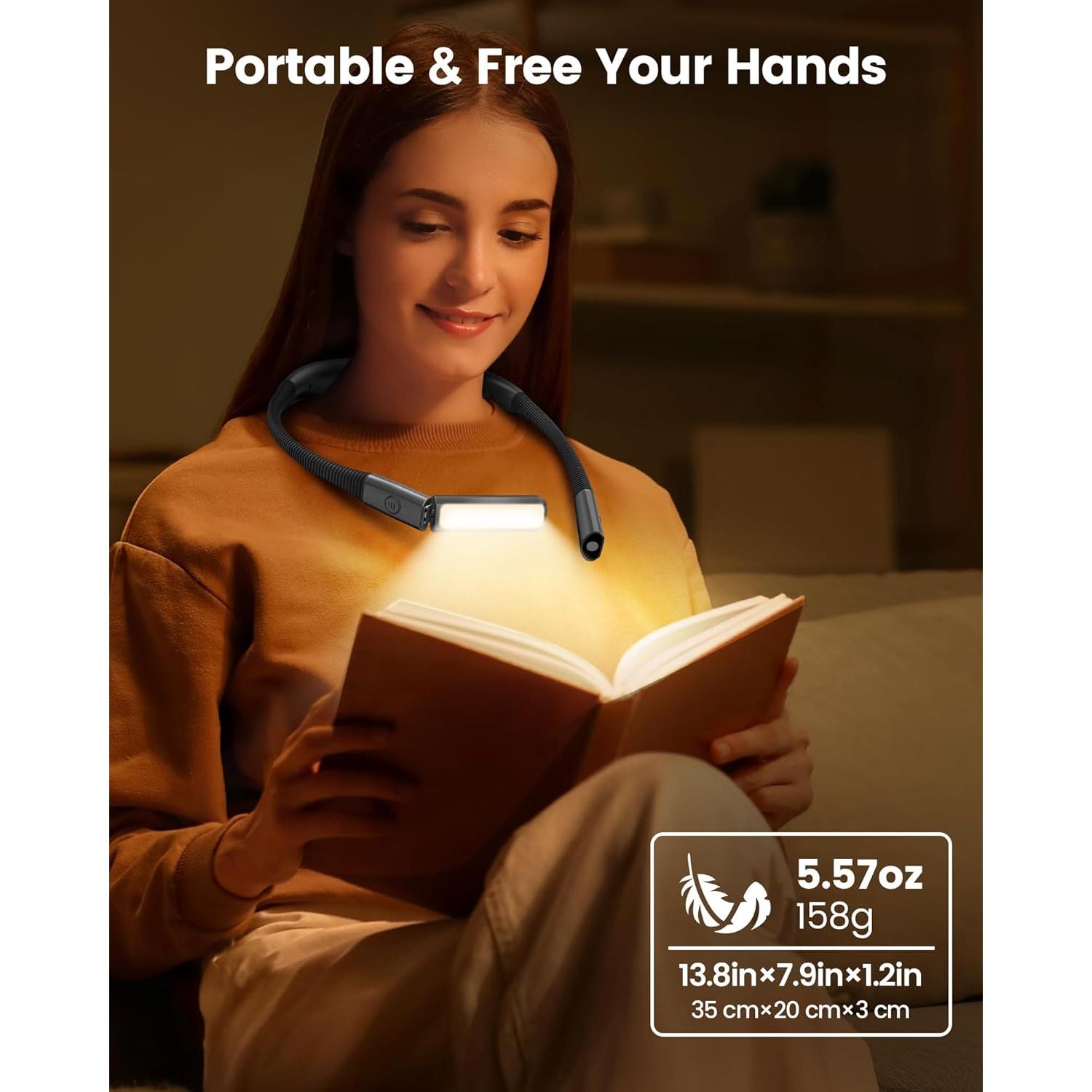 Luz de lectura recargable Glocusent A38, 100 horas, 5 colores