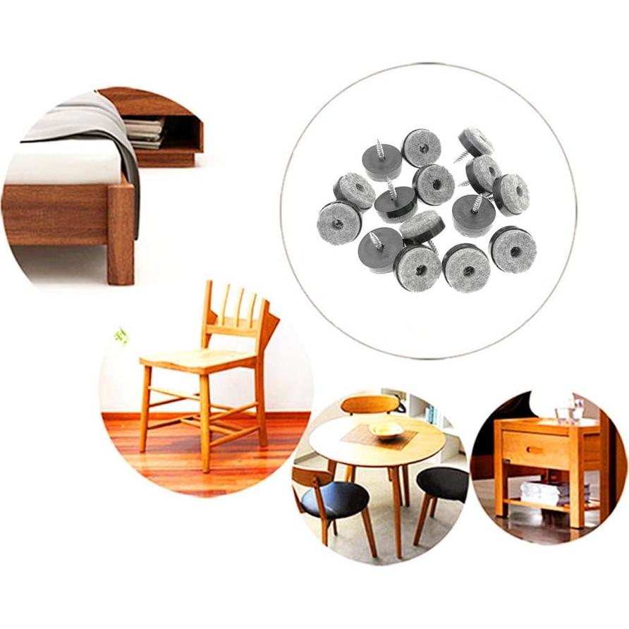 Almohadillas de Fieltro para Muebles Alimitopia 40pcs 24mm