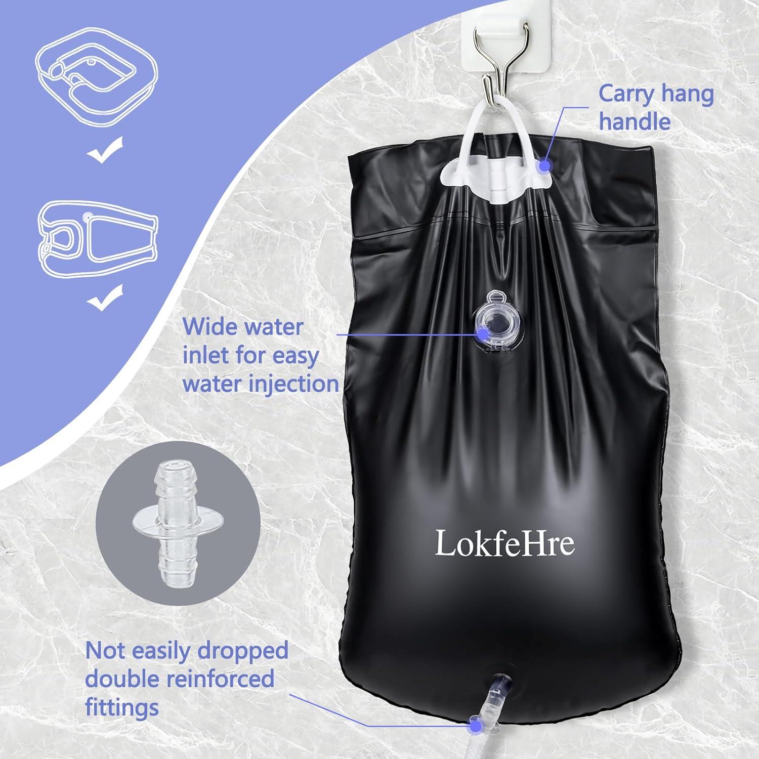 Bolsa de Agua para Ducha LOKFEHRE 9.46L para Cama