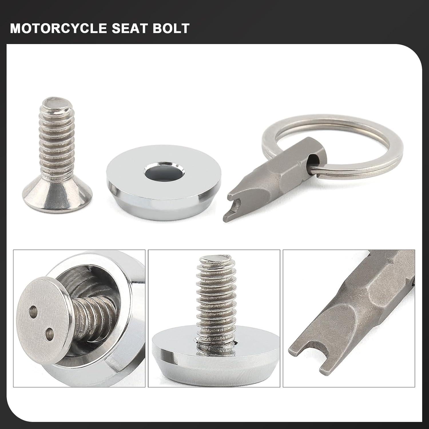 Tornillo de Asiento Antirrobo Daklvng 1/4"-20 Cromo para Harley 1996-2024