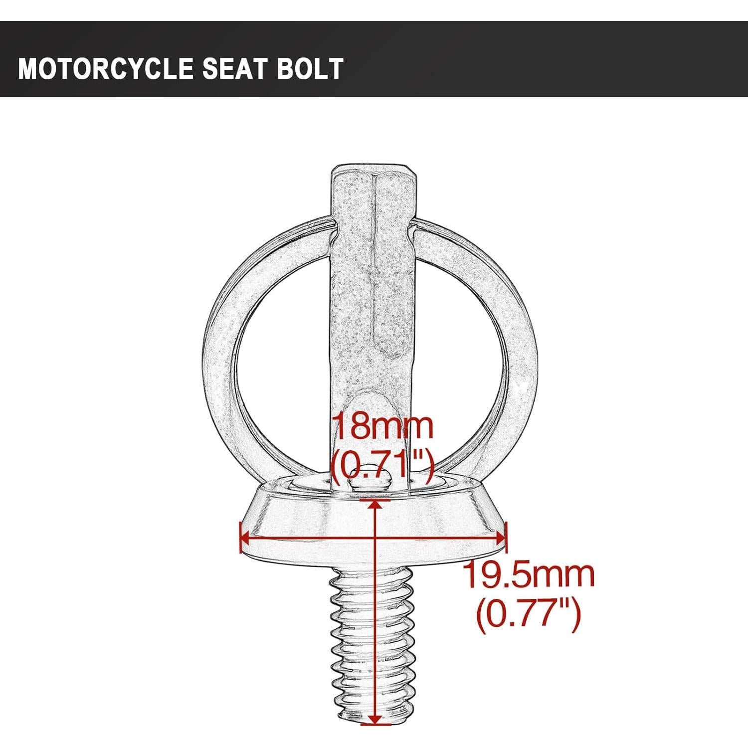 Tornillo de Asiento Antirrobo Daklvng 1/4"-20 Cromo para Harley 1996-2024