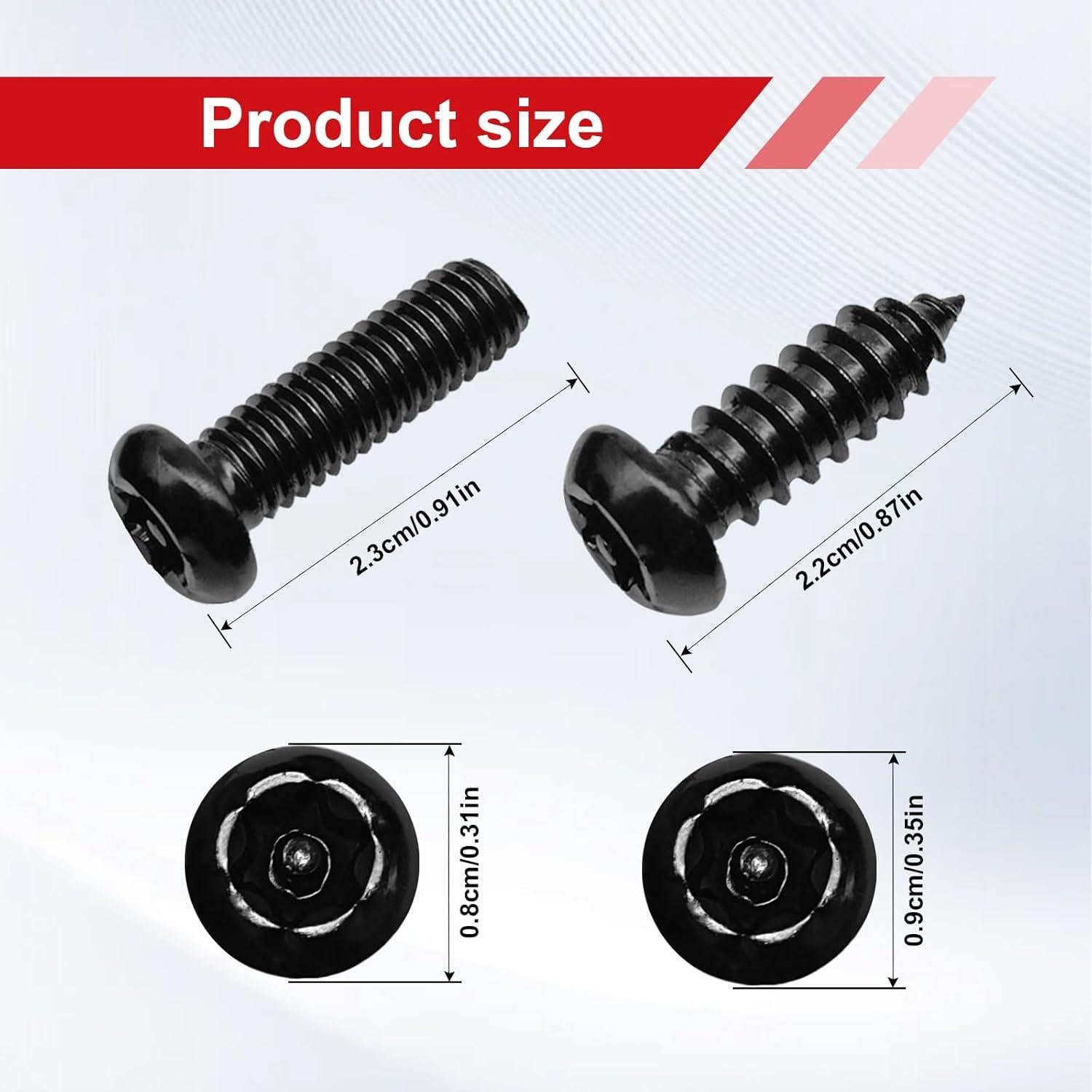Kits de Tornillos de Seguridad Icyhaws M6 para Placas de Licencia