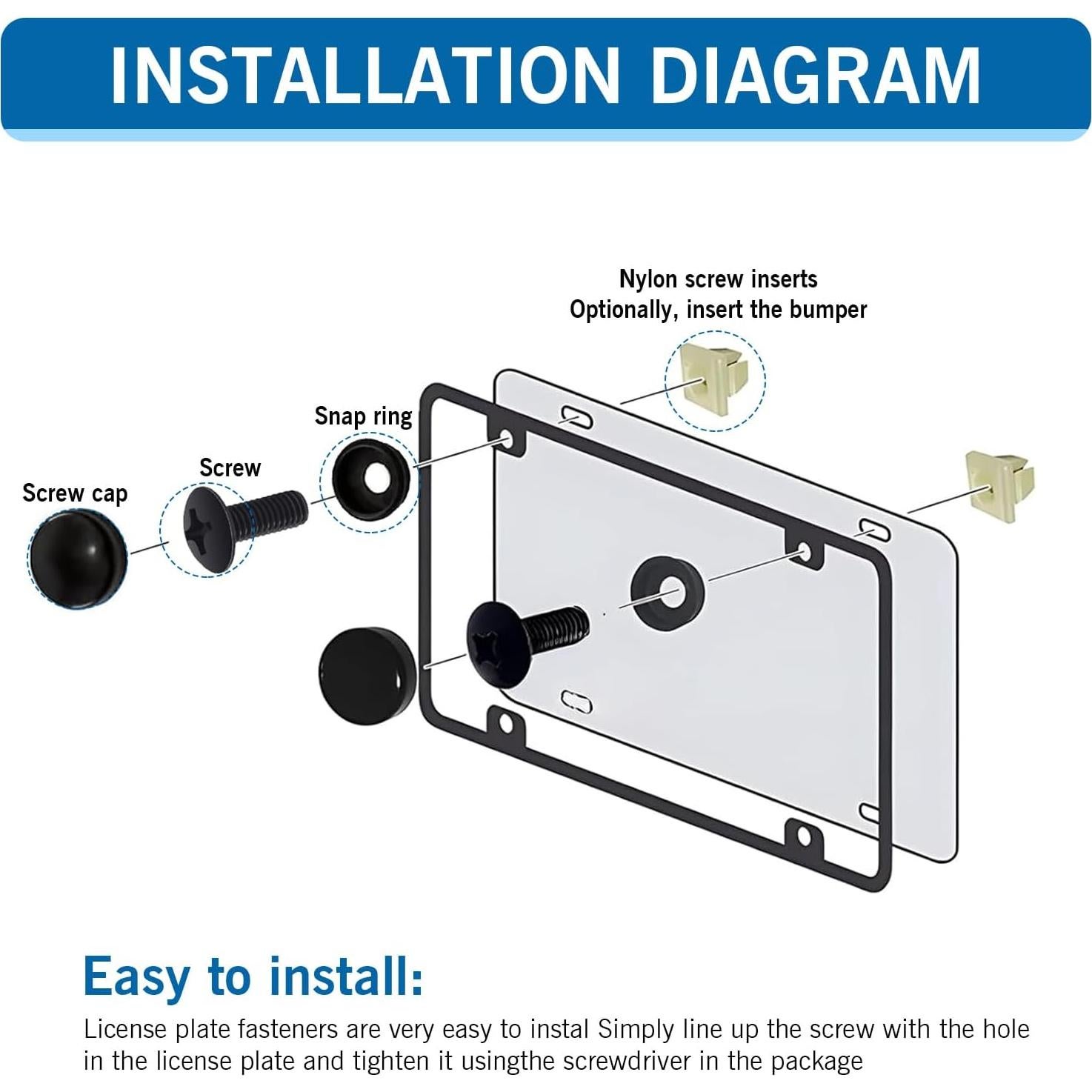 Kit de Tornillos M6 Acero Inoxidable LcQIMT para Placas de Licencia