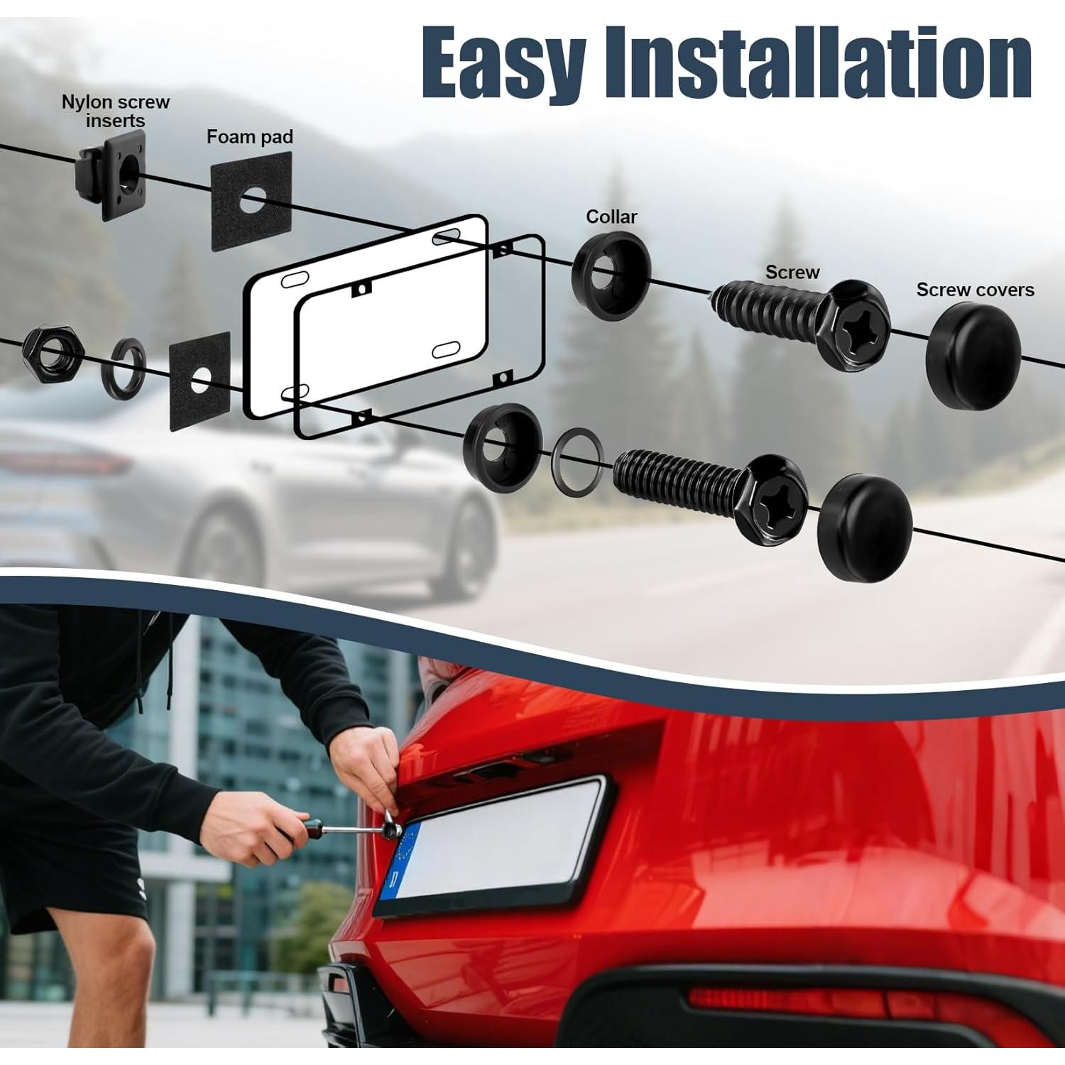 Kit de Tornillos Antirrobo RAINFLOW para Placas de Licencia