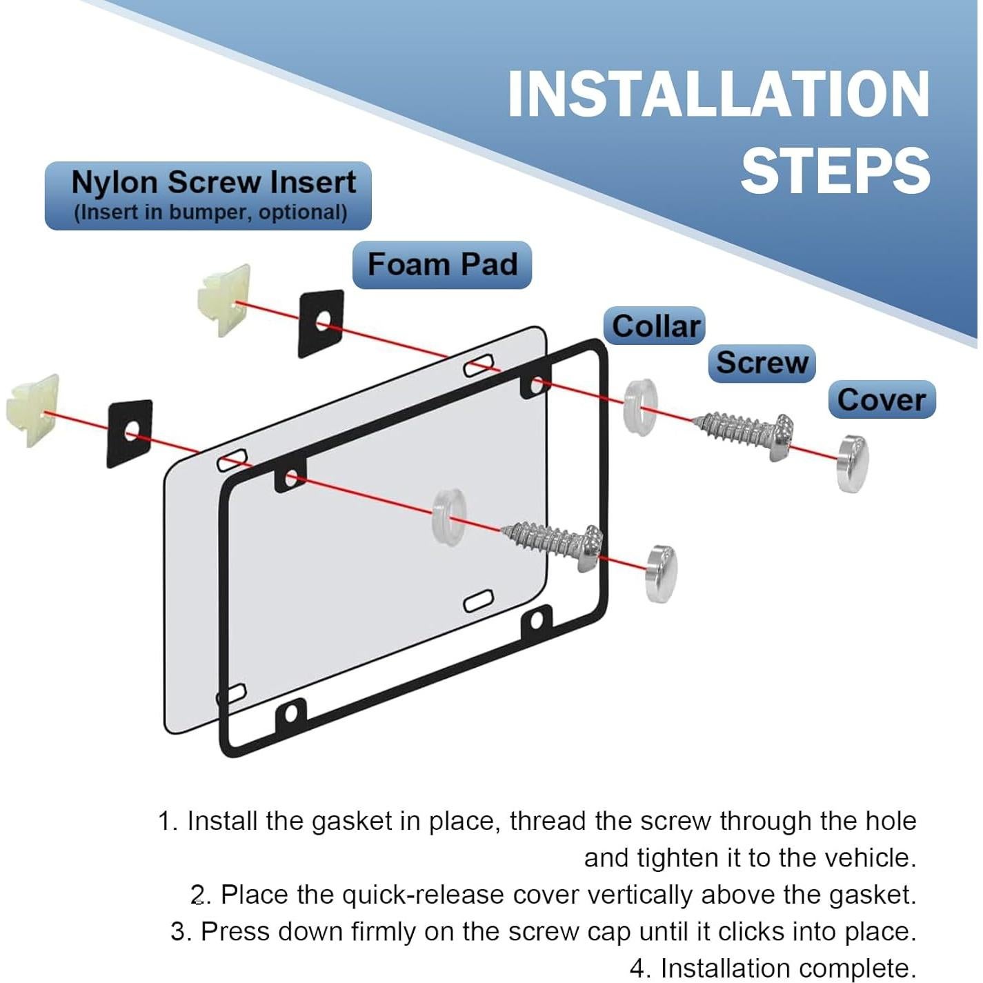 Kits de Tornillos de Seguridad Opuweiy para Placas de Matrícula