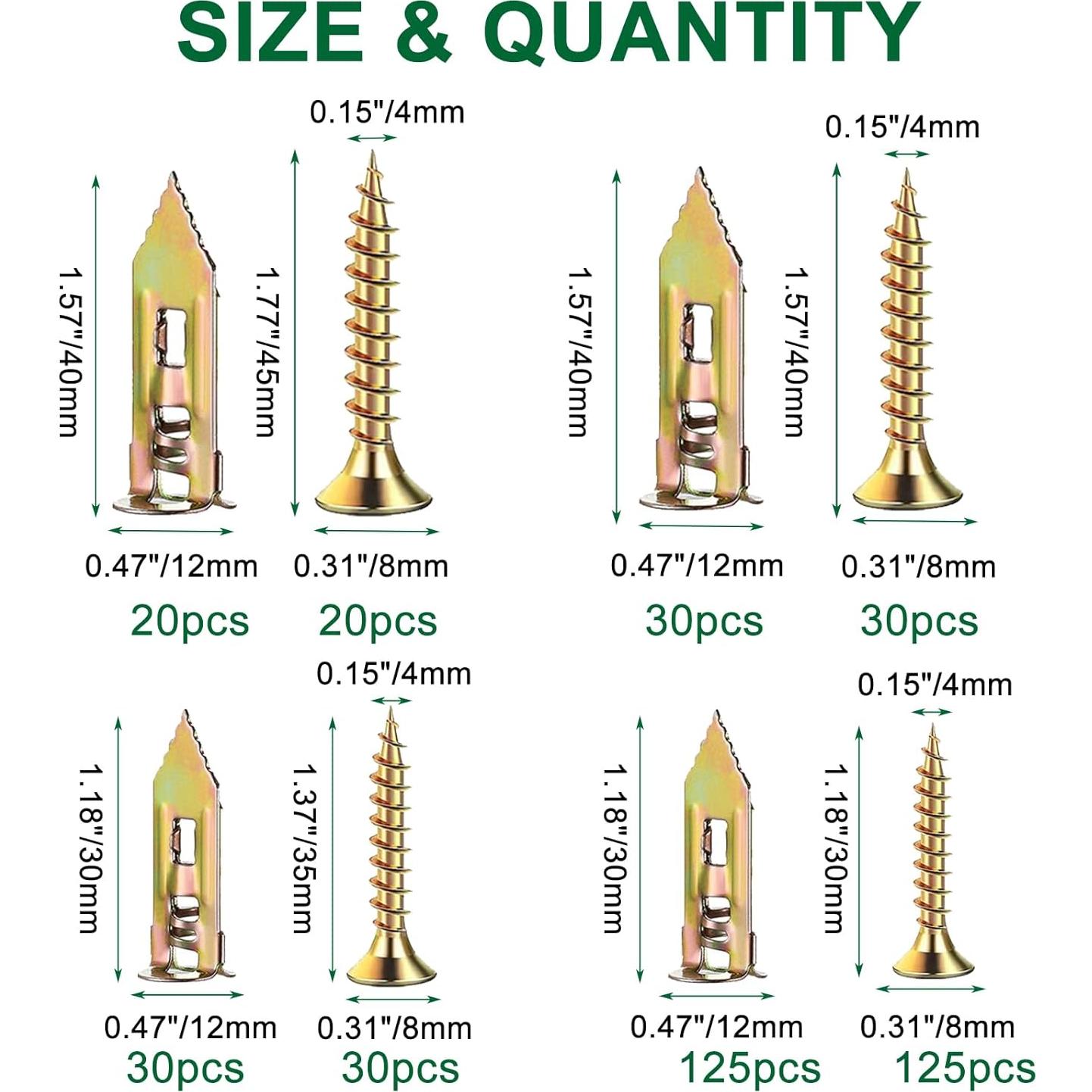 Kit de Anclajes para Paneles de Yeso Tanbupu 410pcs