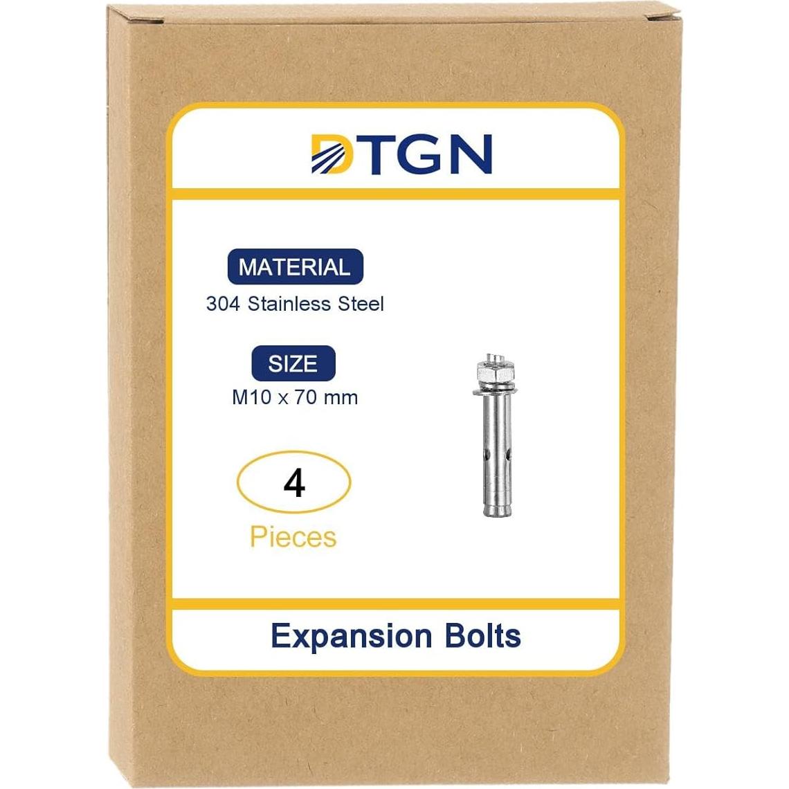 Tornillos de Expansión M10 x 70mm Acero Inoxidable 304 - Paquete de 4