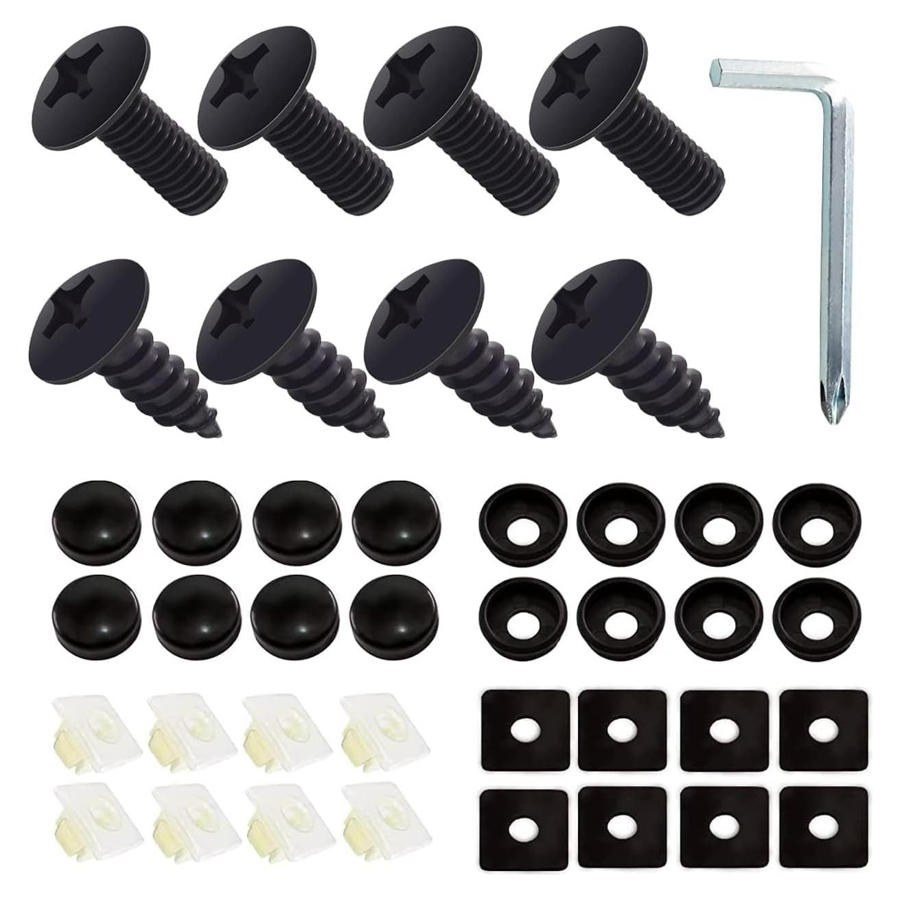 8 Tornillos Antivibración y Antirrobo QODOLSI para Placas de Matrícula