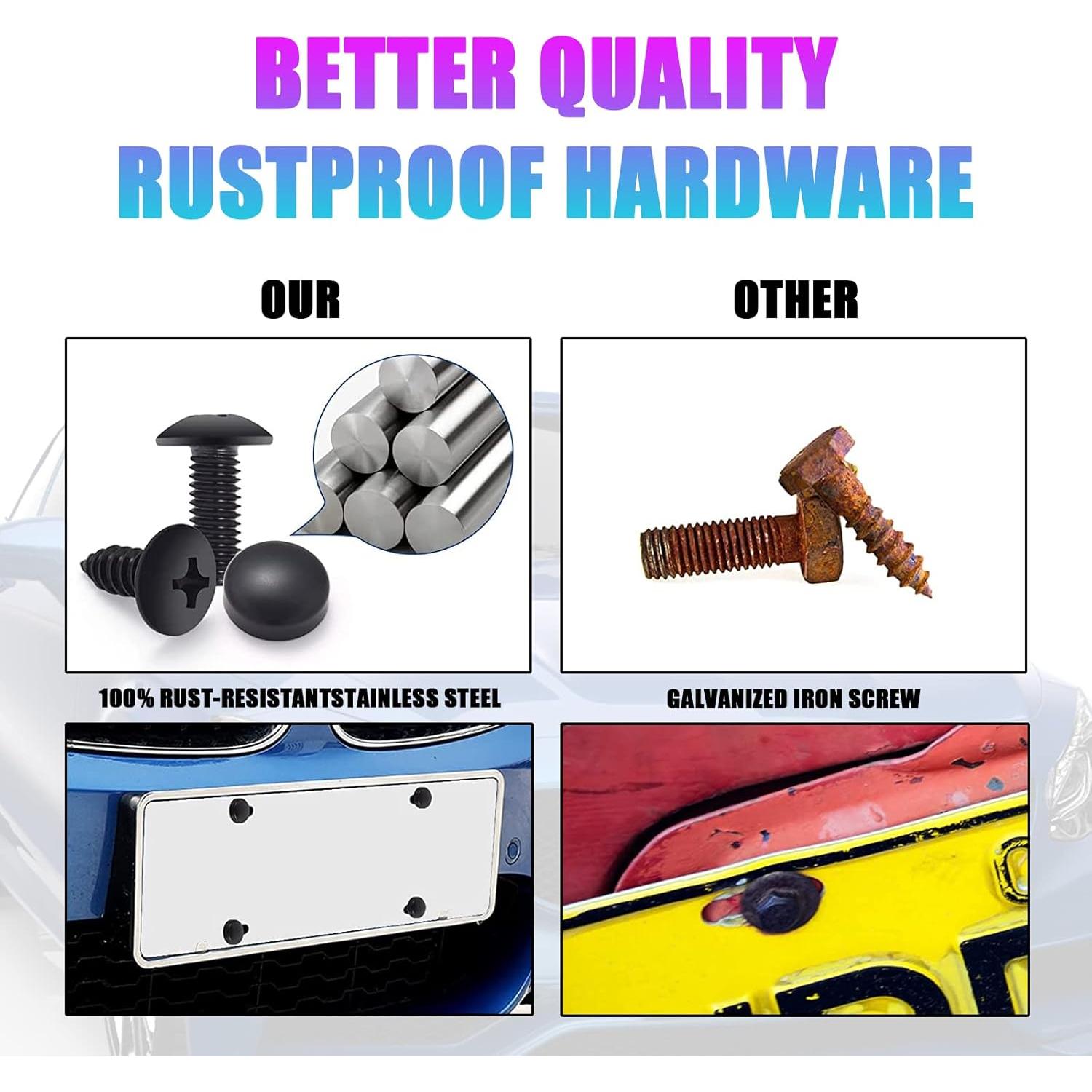 8 Tornillos Antivibración y Antirrobo QODOLSI para Placas de Matrícula