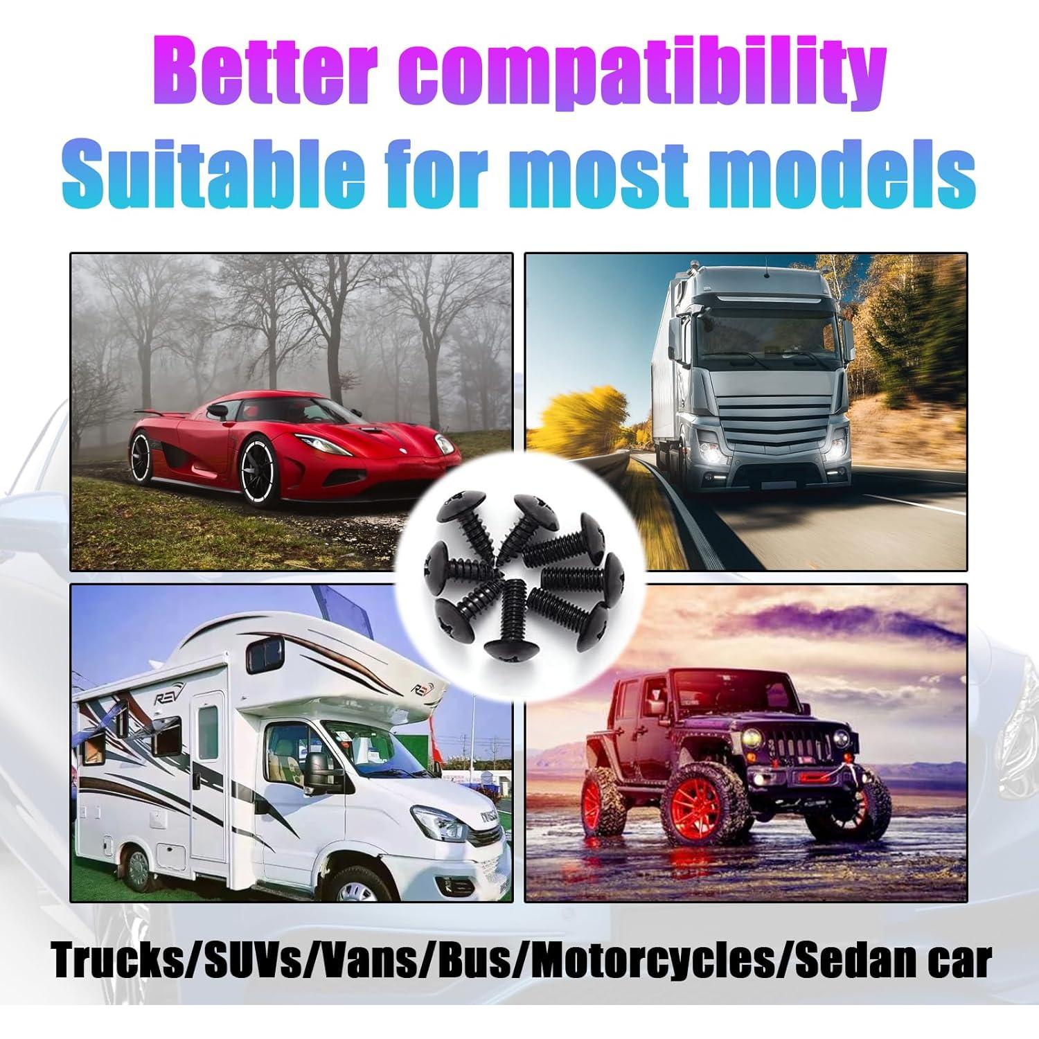 8 Tornillos Antivibración y Antirrobo QODOLSI para Placas de Matrícula