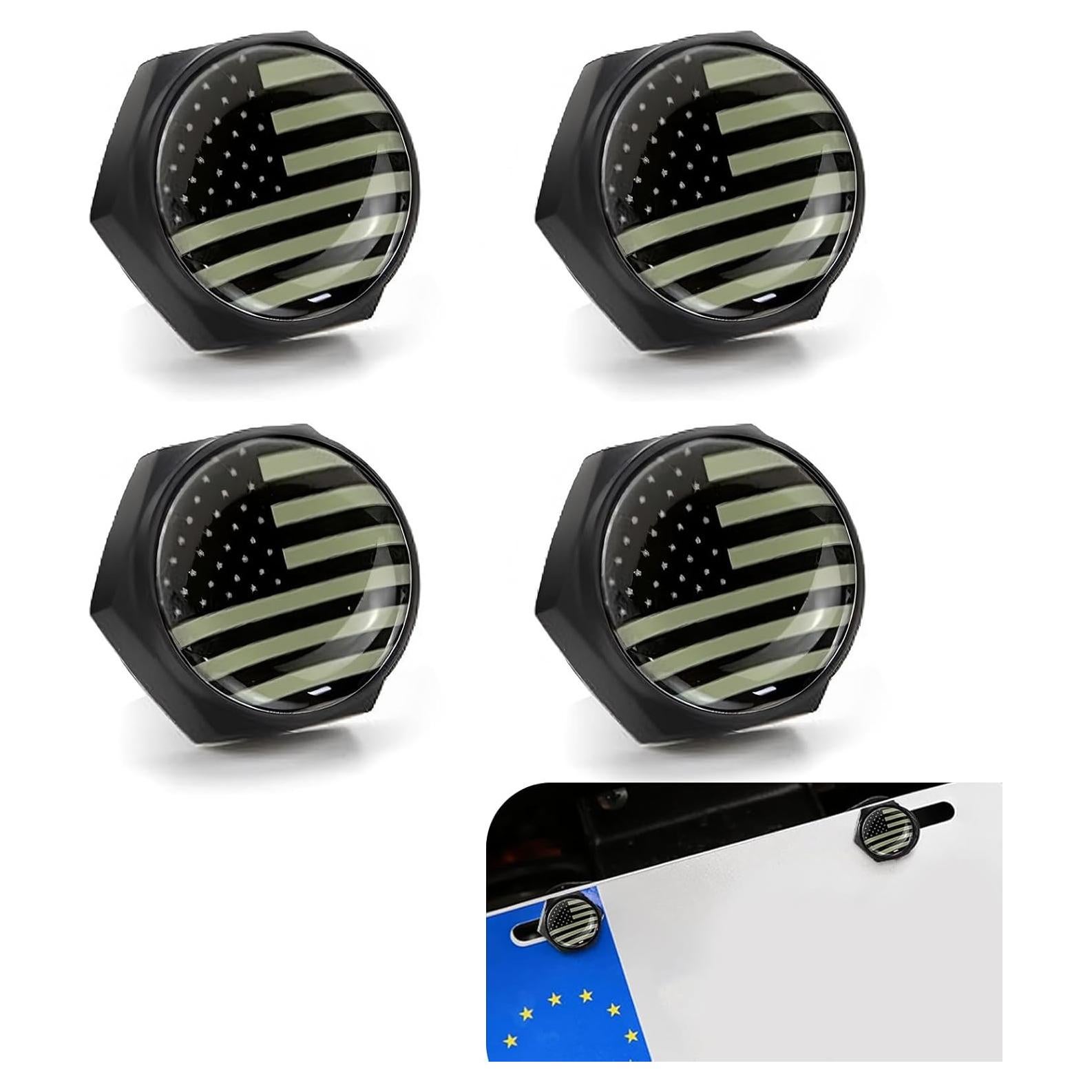Cubiertas Decorativas para Tornillos de Placa de Matrícula leechio 4 PCS