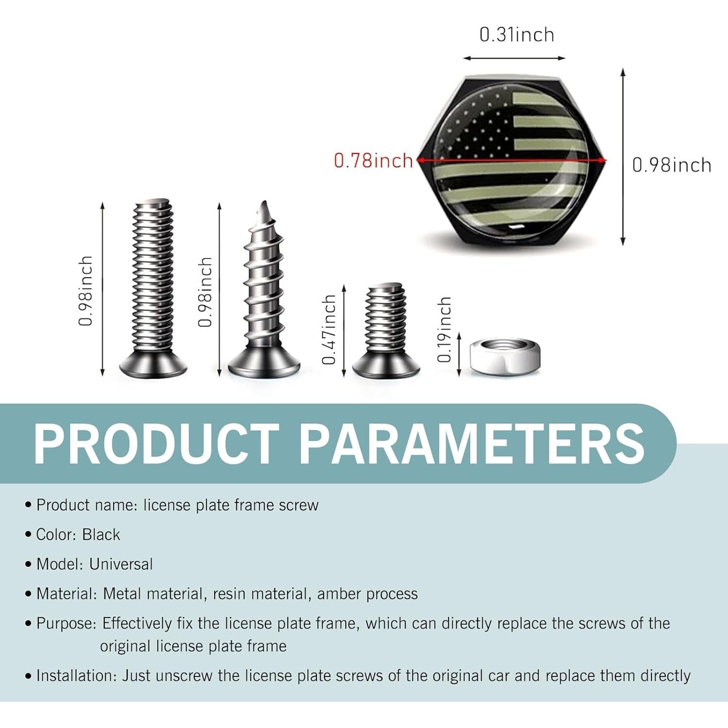 Cubiertas Decorativas para Tornillos de Placa de Matrícula leechio 4 PCS