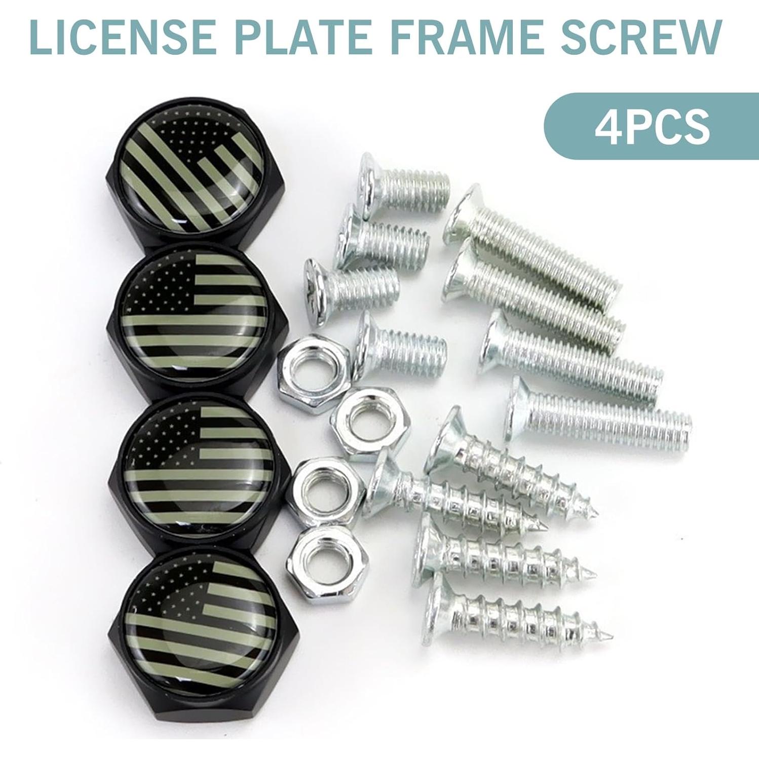 Cubiertas Decorativas para Tornillos de Placa de Matrícula leechio 4 PCS