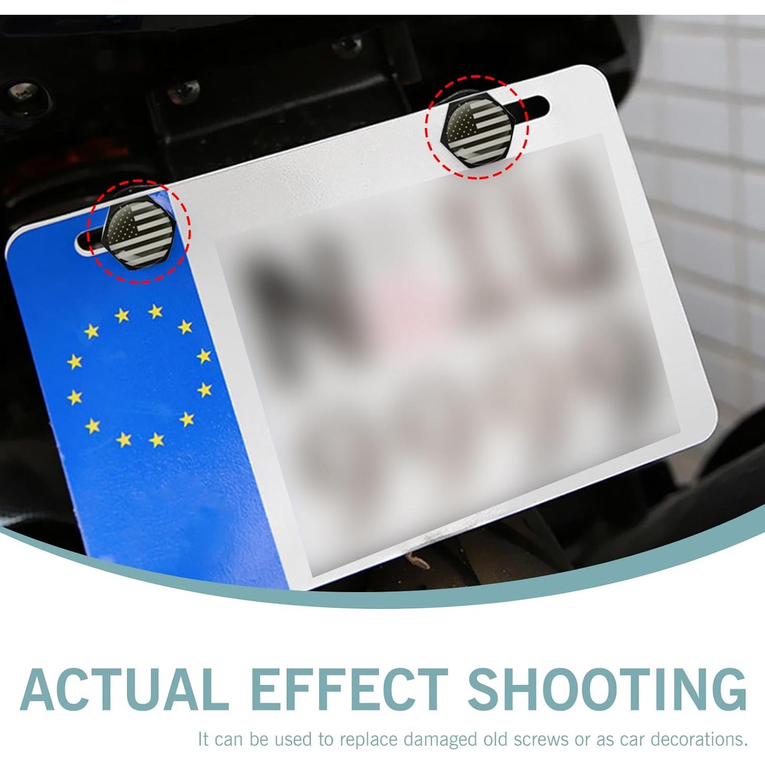 Cubiertas Decorativas para Tornillos de Placa de Matrícula leechio 4 PCS