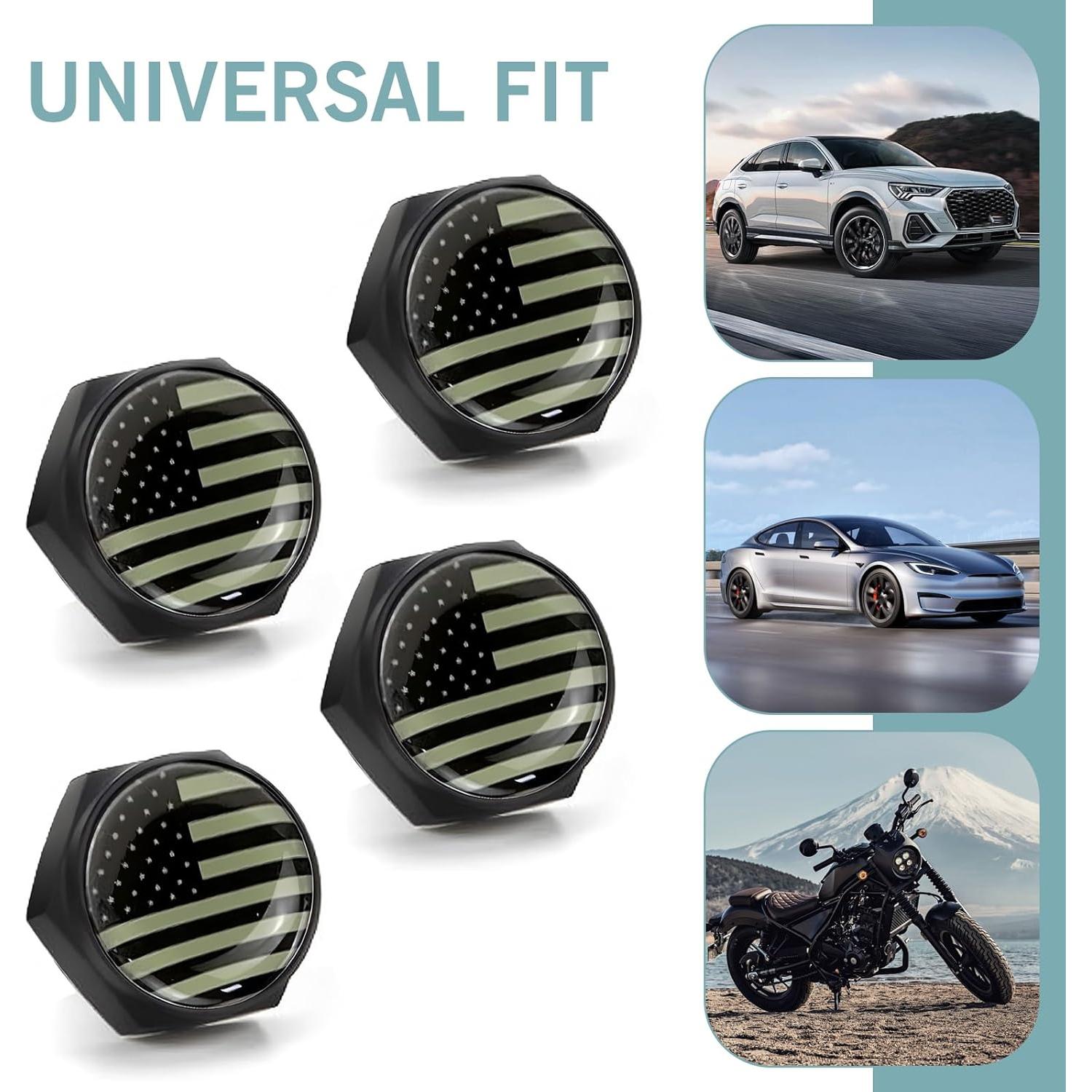 Cubiertas Decorativas para Tornillos de Placa de Matrícula leechio 4 PCS