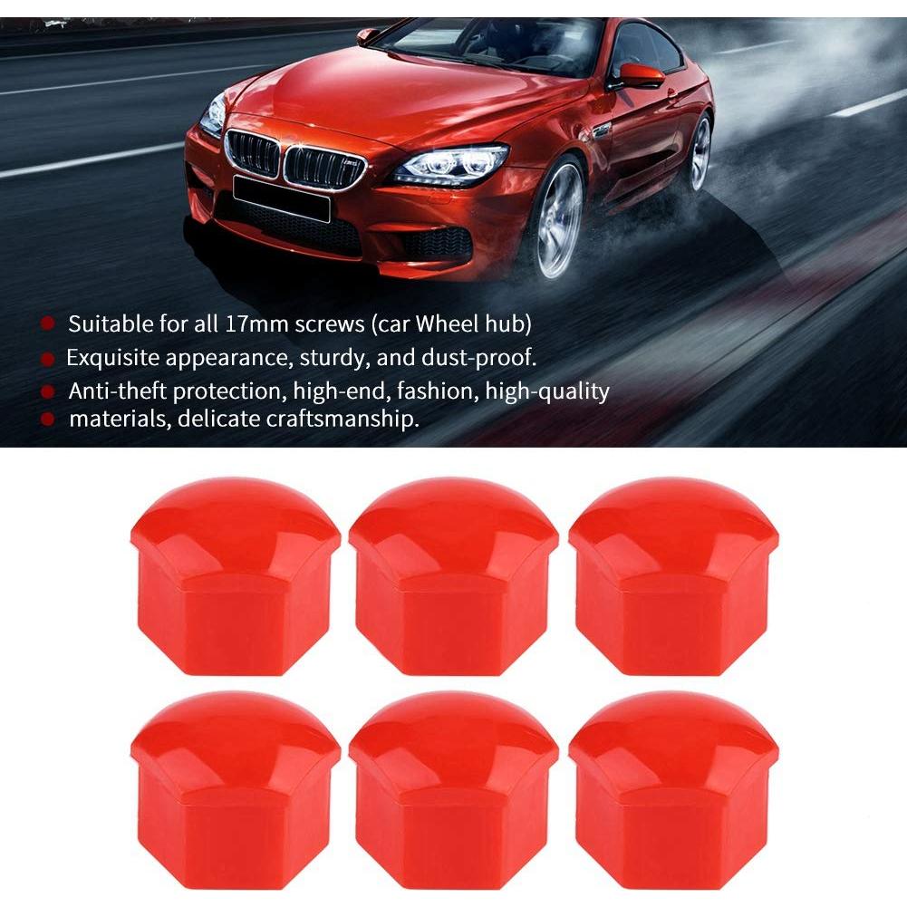 20 Cubiertas de Tuercas de Rueda Dweekiy 17mm Nylon PA66 Rojo