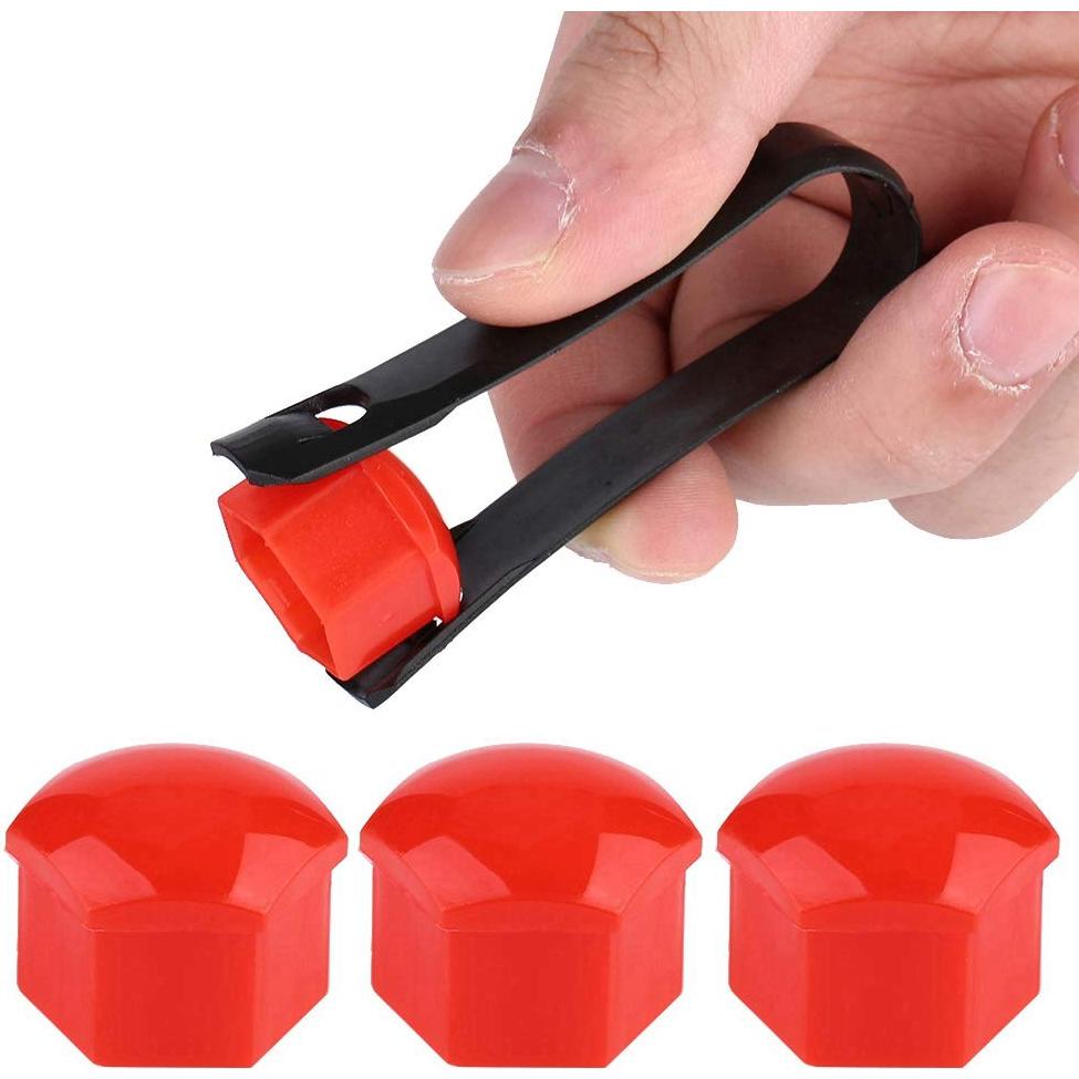 20 Cubiertas de Tuercas de Rueda Dweekiy 17mm Nylon PA66 Rojo