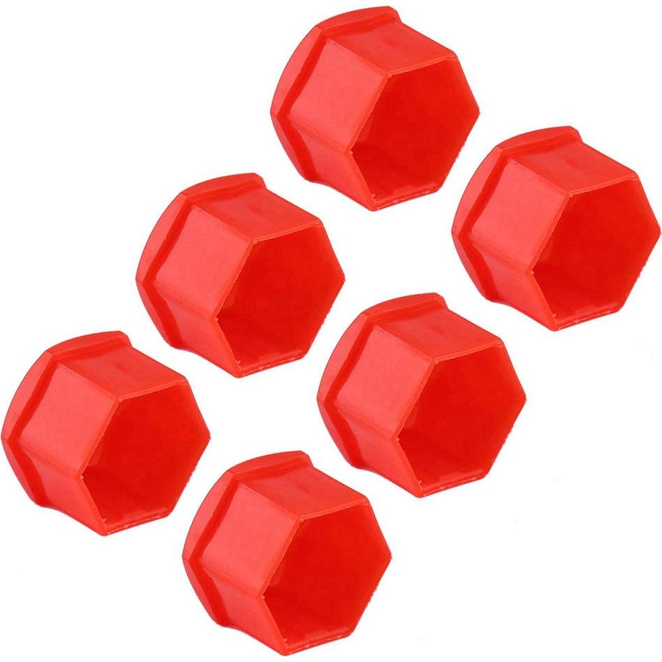 20 Cubiertas de Tuercas de Rueda Dweekiy 17mm Nylon PA66 Rojo