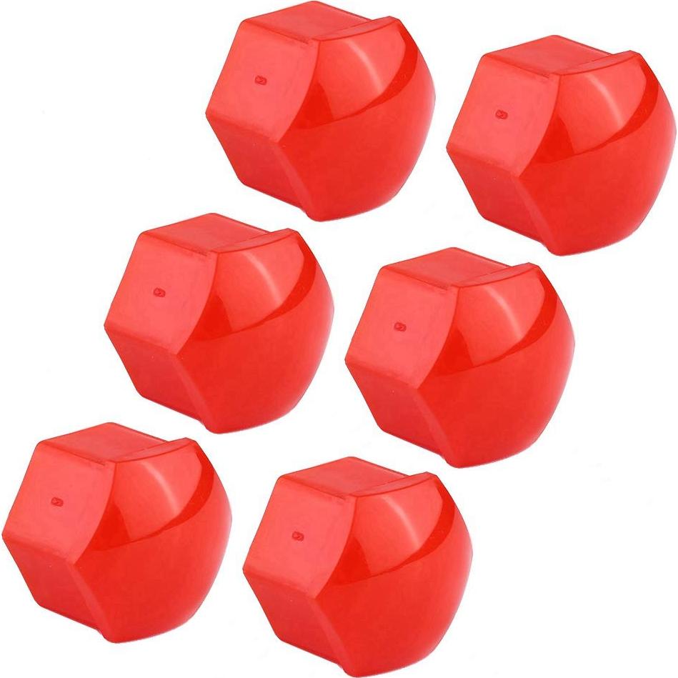 20 Cubiertas de Tuercas de Rueda Dweekiy 17mm Nylon PA66 Rojo
