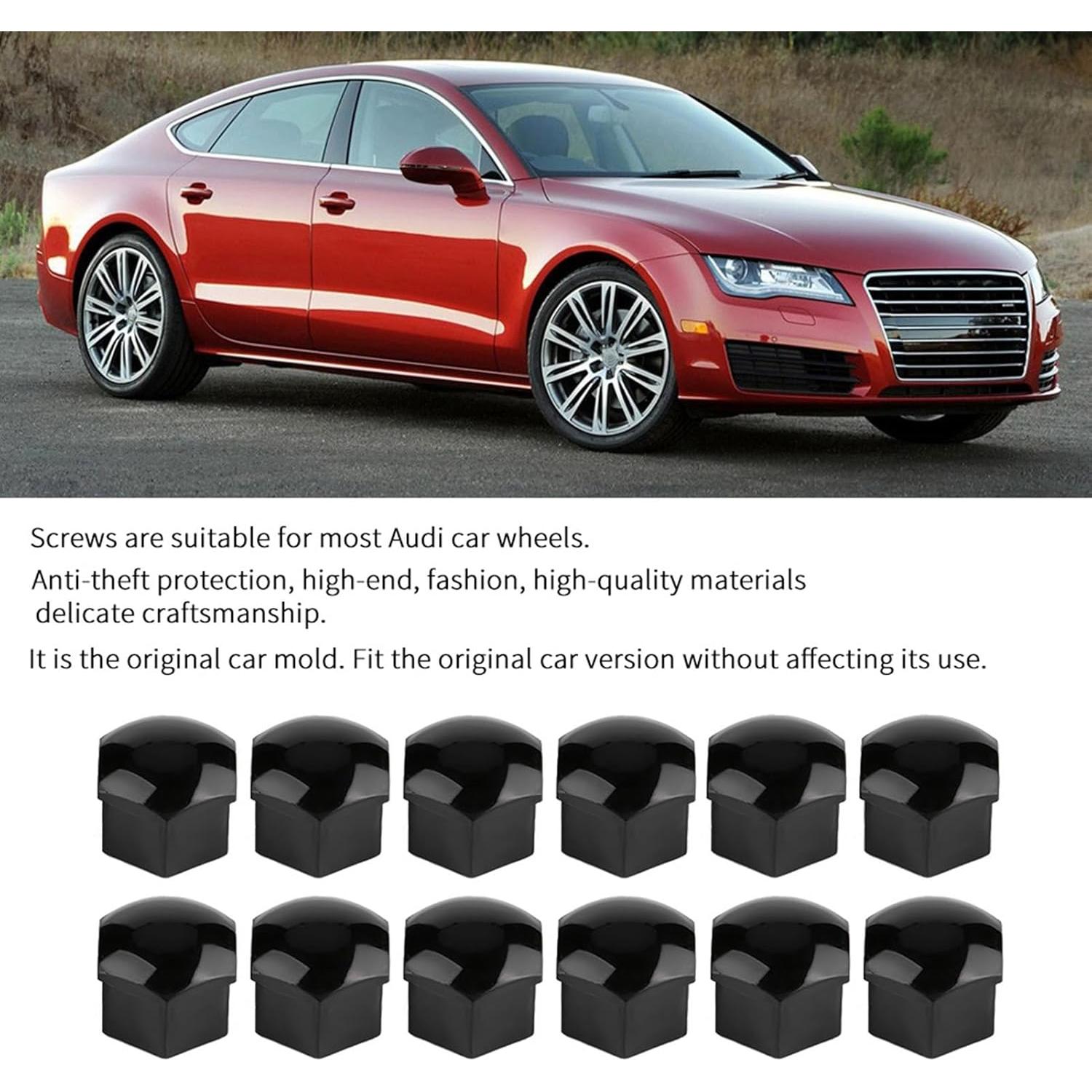 Cubiertas de Tuerca de Rueda Majatou 20pcs Antirrobo Negro