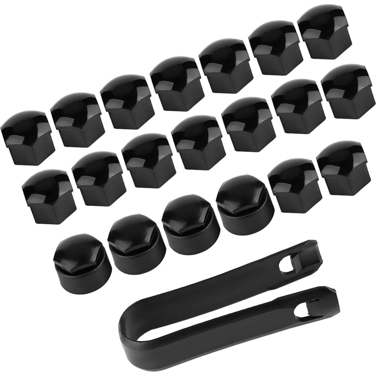 Cubiertas de Tuerca de Rueda Majatou 20pcs Antirrobo Negro