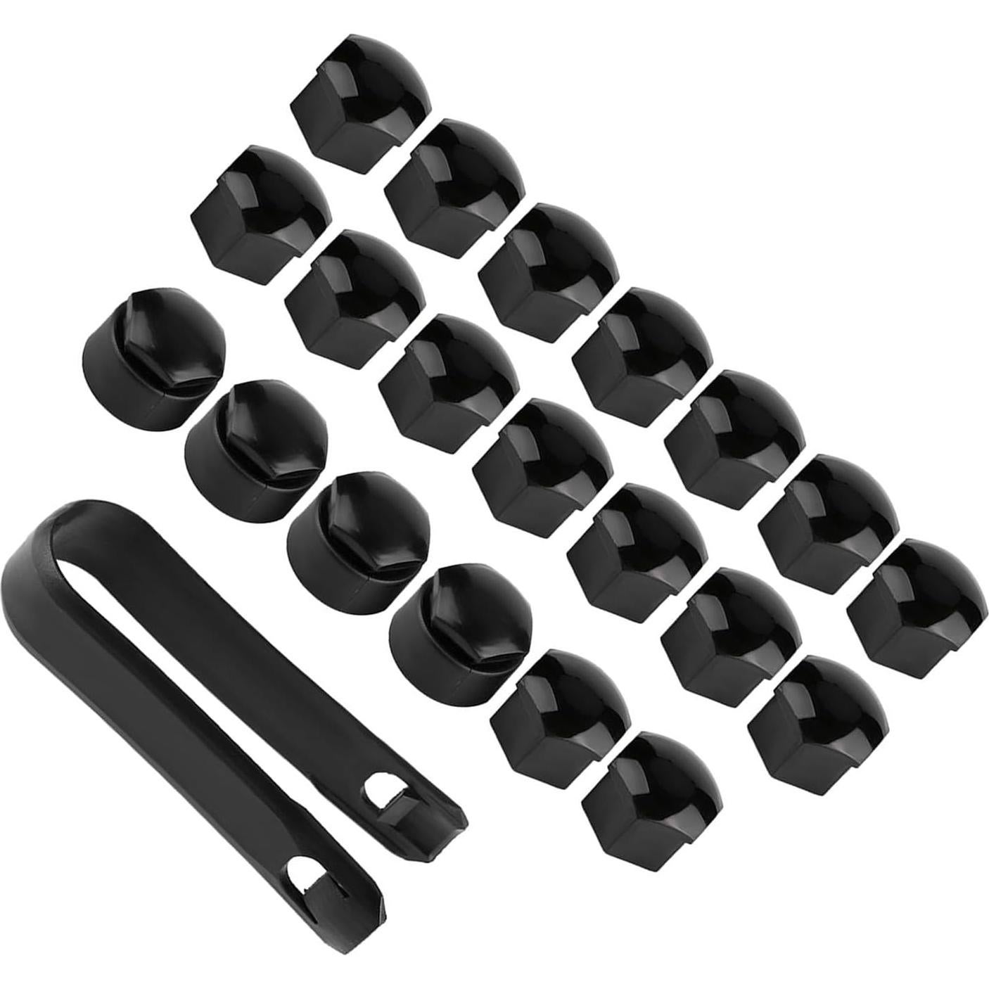 Cubiertas de Tuerca de Rueda Majatou 20pcs Antirrobo Negro