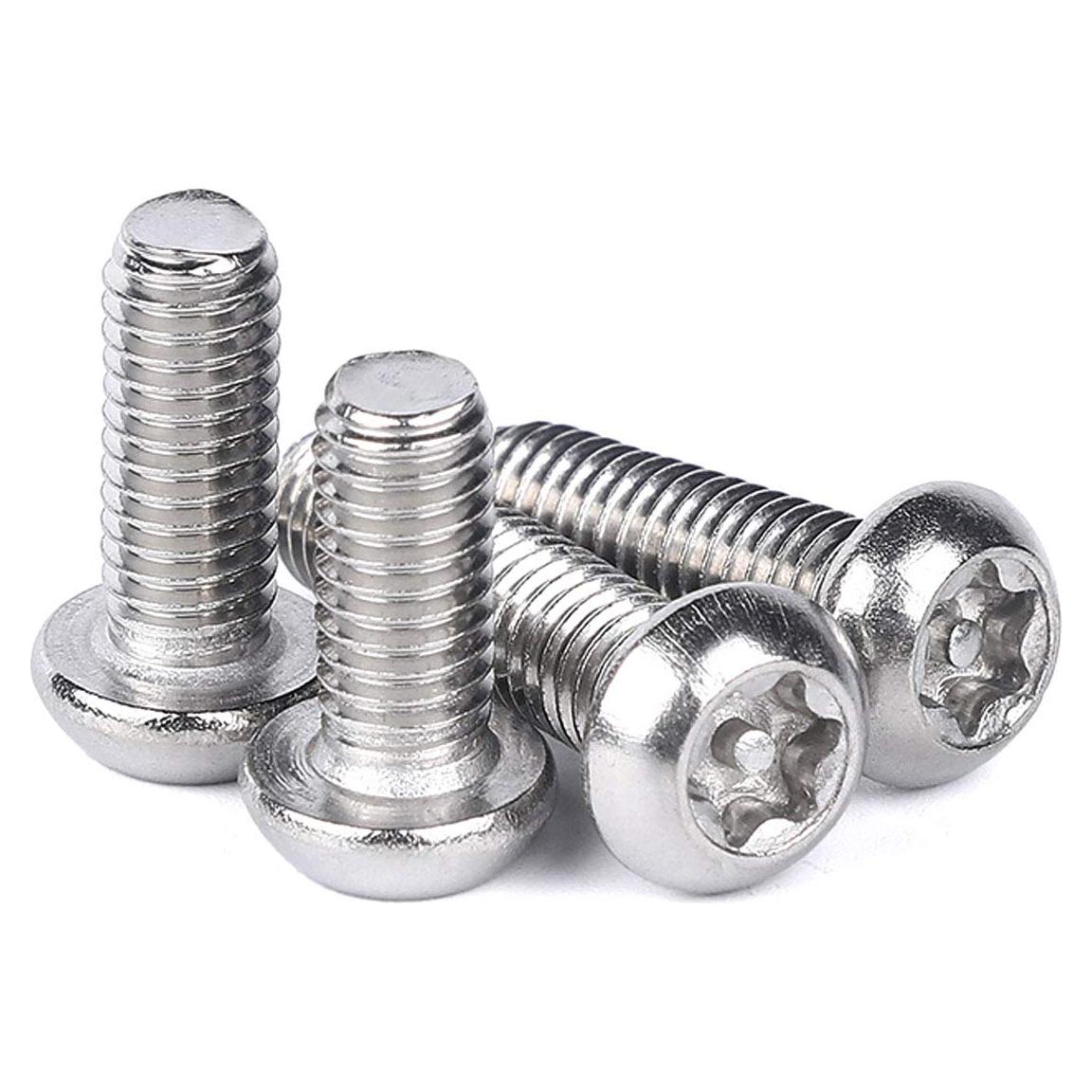 Tornillos de Seguridad Antirrobo Torx Acero Inoxidable M6x20mm 20Pcs