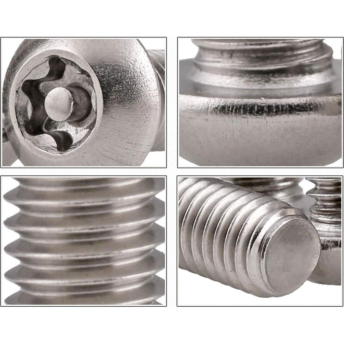 Tornillos de Seguridad Antirrobo Torx Acero Inoxidable M6x20mm 20Pcs