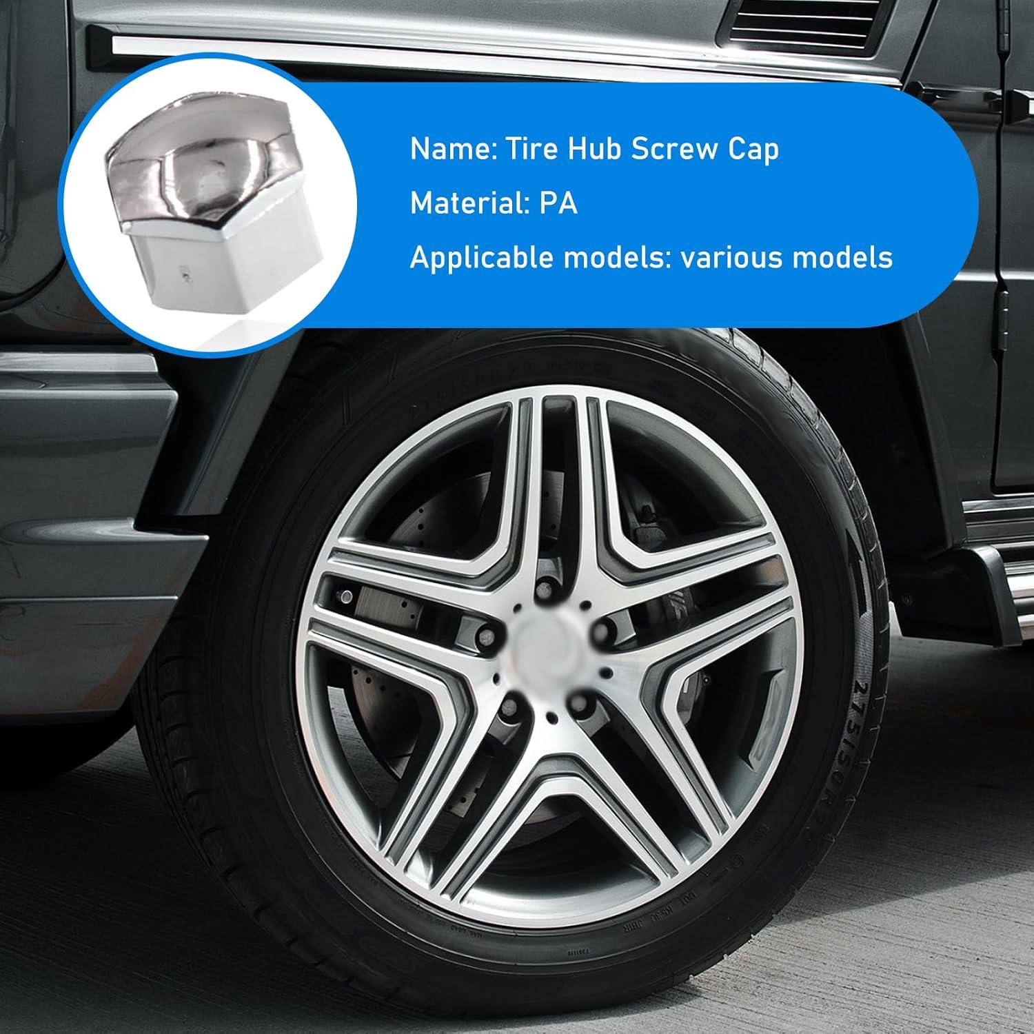 Cubiertas de Tuercas de Rueda Anyhut 17mm Plata - 21 Piezas