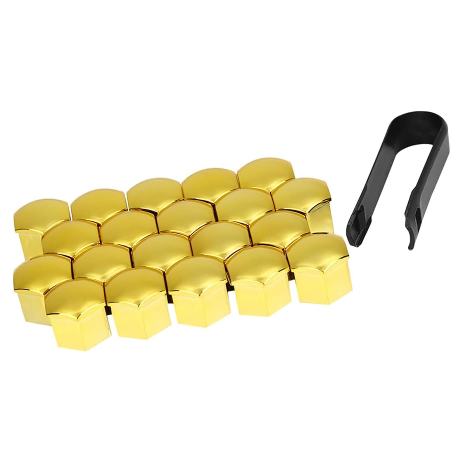 20 Tapas de Plástico Dorado para Tuercas de Rueda REPAIROCK